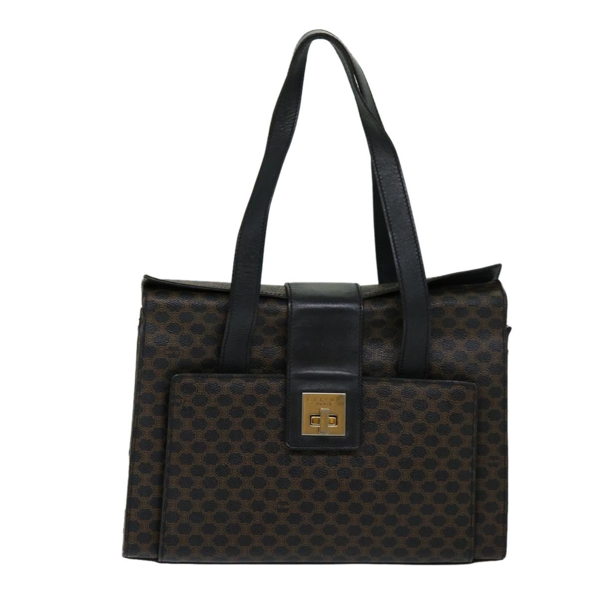 Celine CELINE Macadam Canvas Hand Bag Pvc Black Size ONE SIZE - 13 Thumbnail