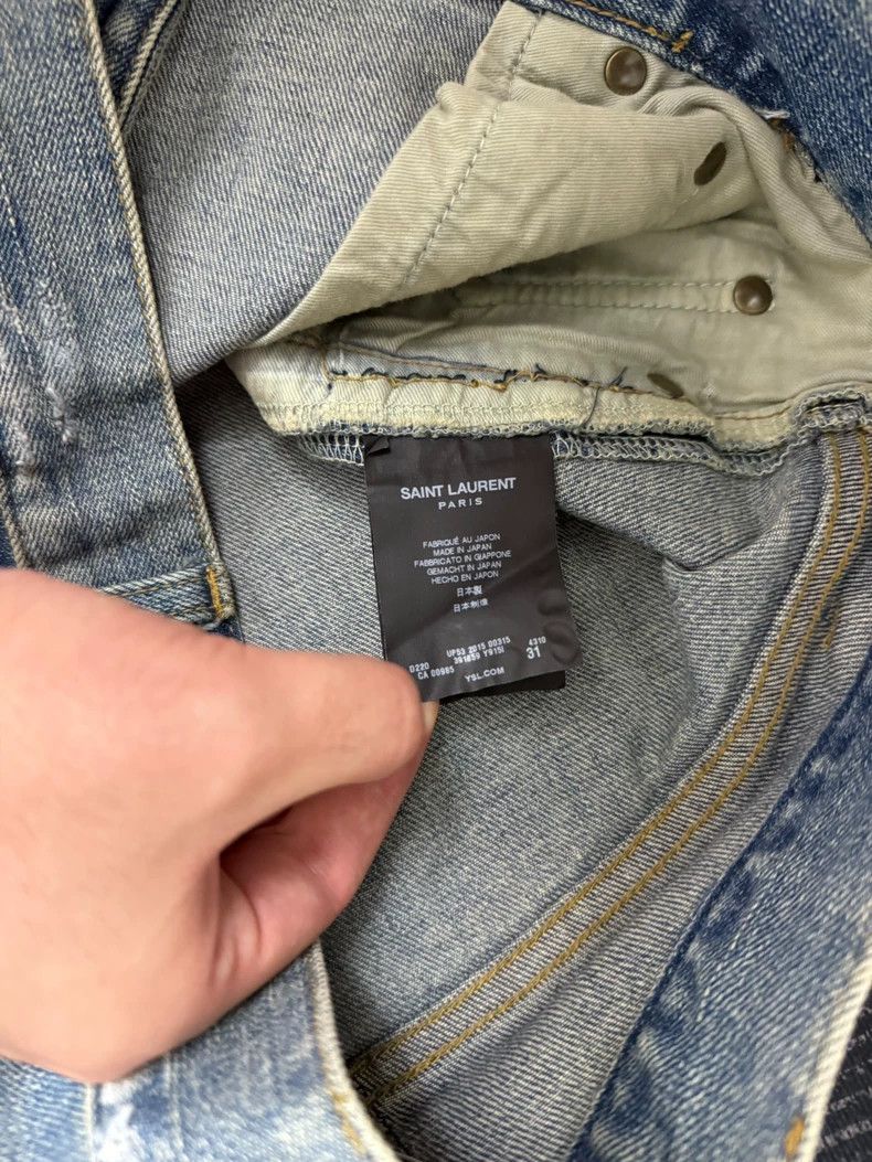 Saint Laurent Paris Blue damage washed jeans