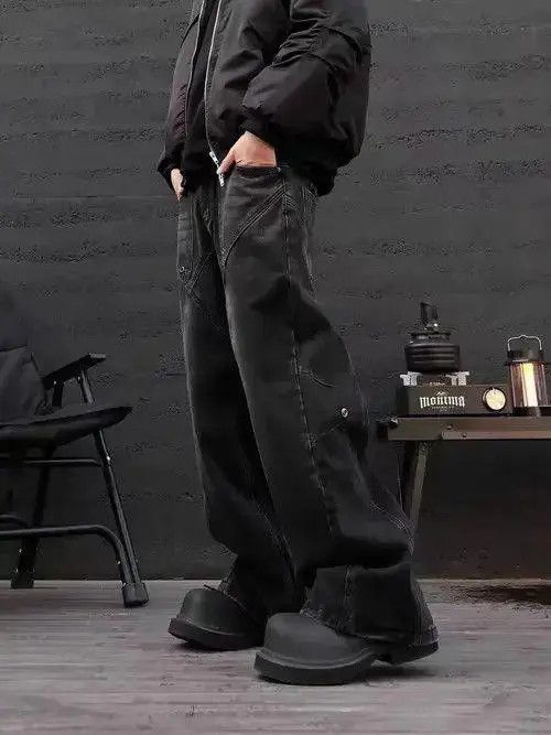 VIBE Black Washed Stacked Flare Denim Jeans Size US 32 / EU 48 - 4 Thumbnail
