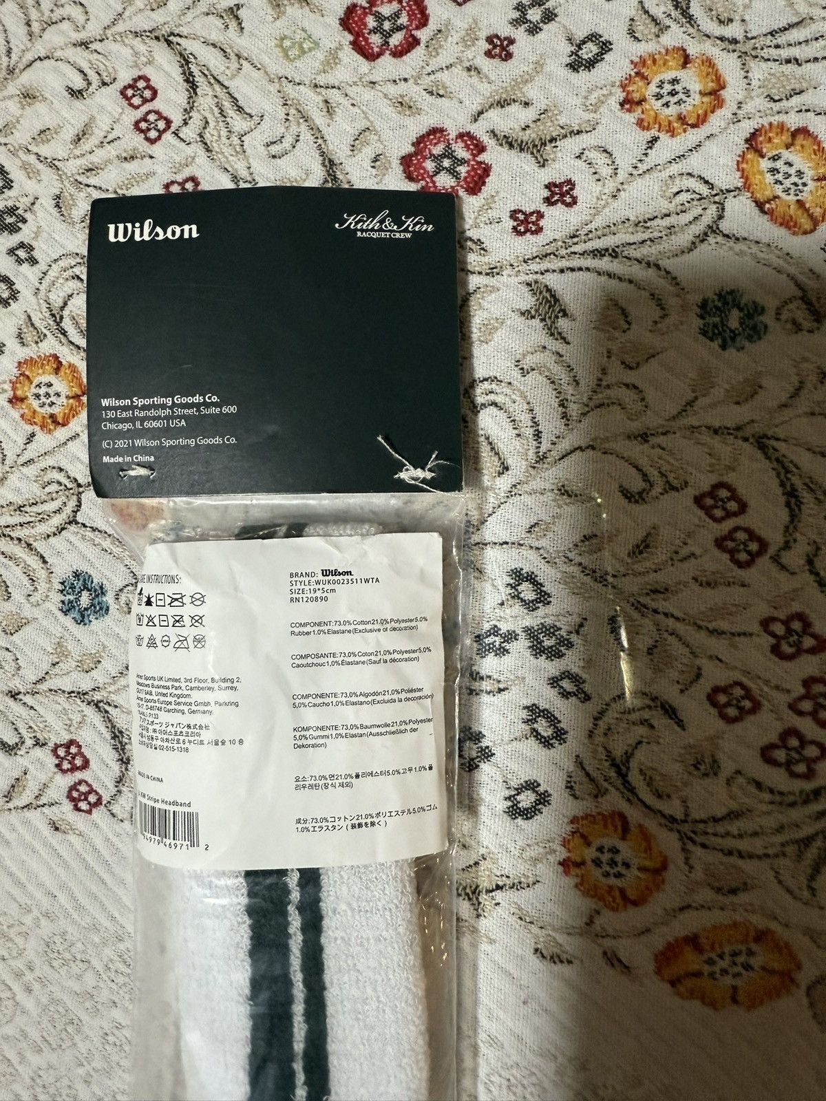 Kith × Wilson Kith for Wilson Terry Stripe Headband Sweatband White Green Size ONE SIZE - 7 Thumbnail