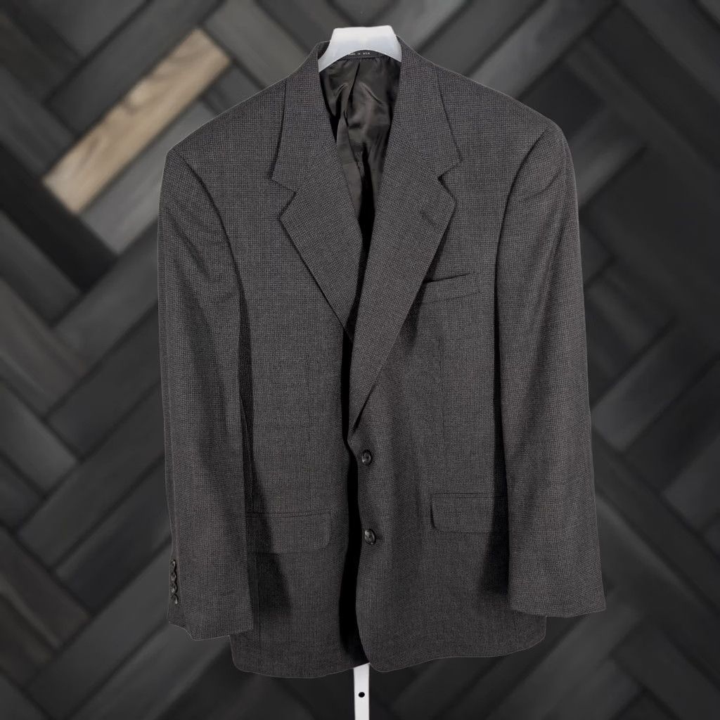 Krizia VINTAGE Krizia Blazer Gray Check Wool 42R Blazer Men USA 80s Ivy League Vintage Tailored Blazer Men Size 42R - 1 Thumbnail