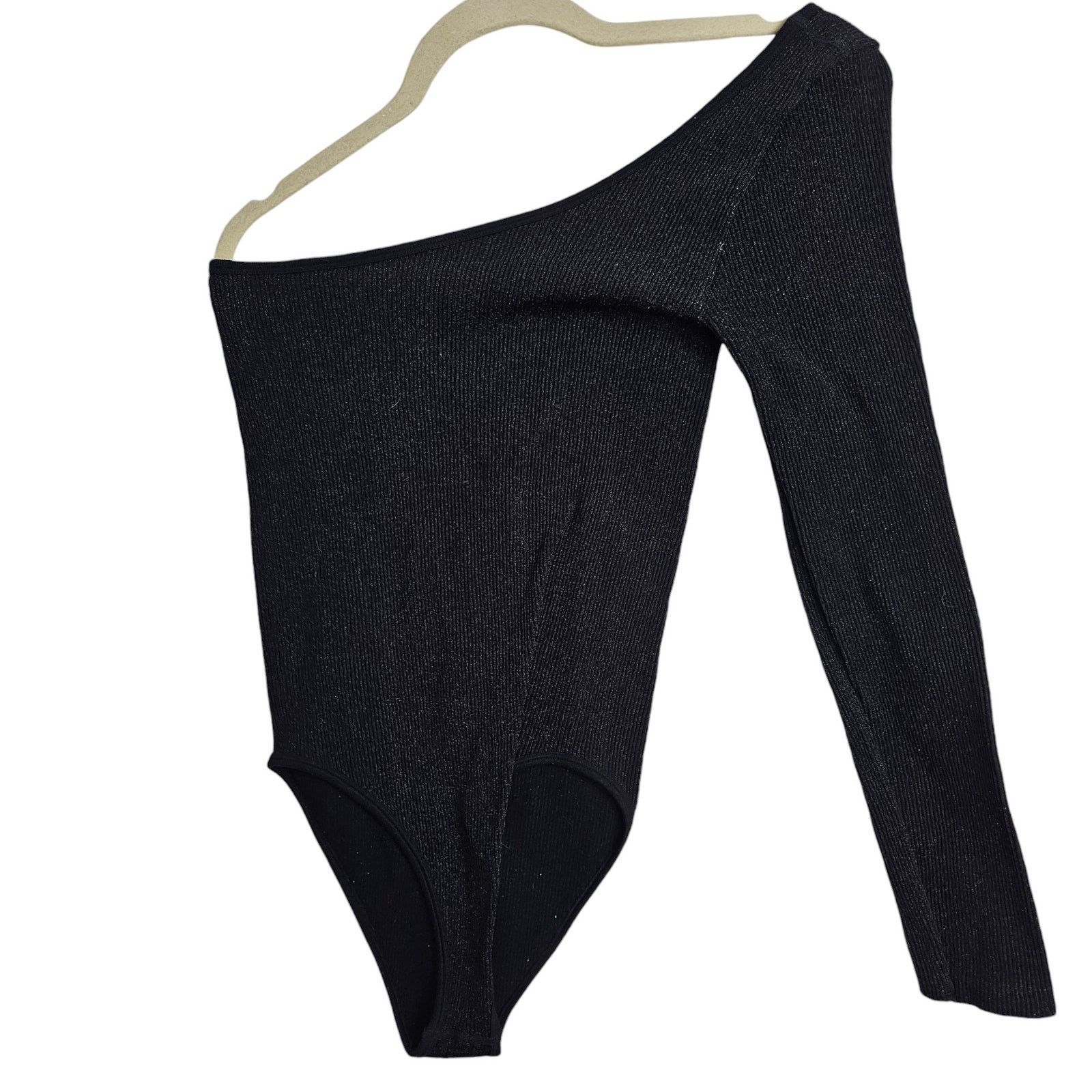 Zara Zara Womens One Shoulder Ribbed Bodysuit Stretch Size M/L Size M / US 6-8 / IT 42-44 - 1 Thumbnail