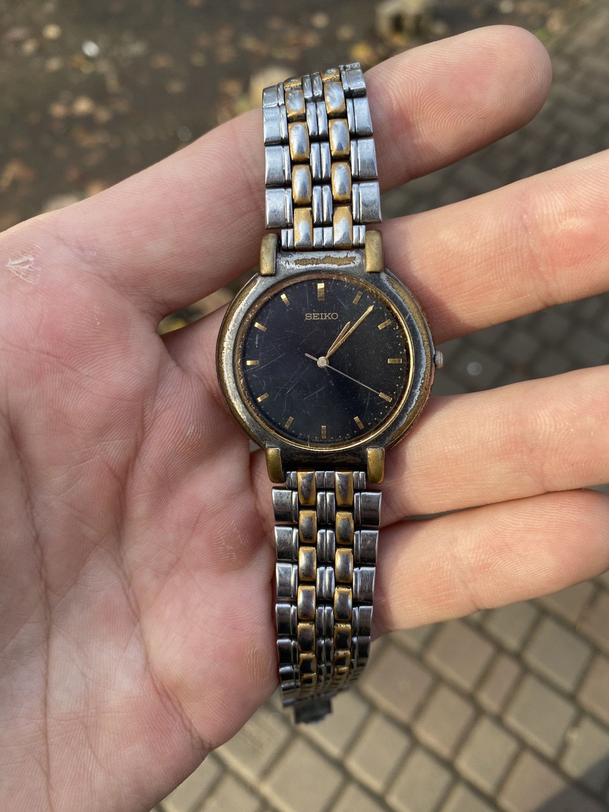 Japanese Brand VINTAGE SEIKO 7N01 | Rare 90s Y2K Avant-Garde Two-Tone Size ONE SIZE - 4 Thumbnail