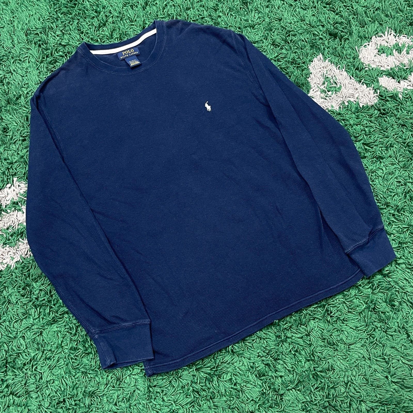 Polo Ralph Lauren Polo Ralph Lauren Waffle Knit Thermal Shirt Blue Pony Large Size US L / EU 52-54 / 3 - 2 Thumbnail