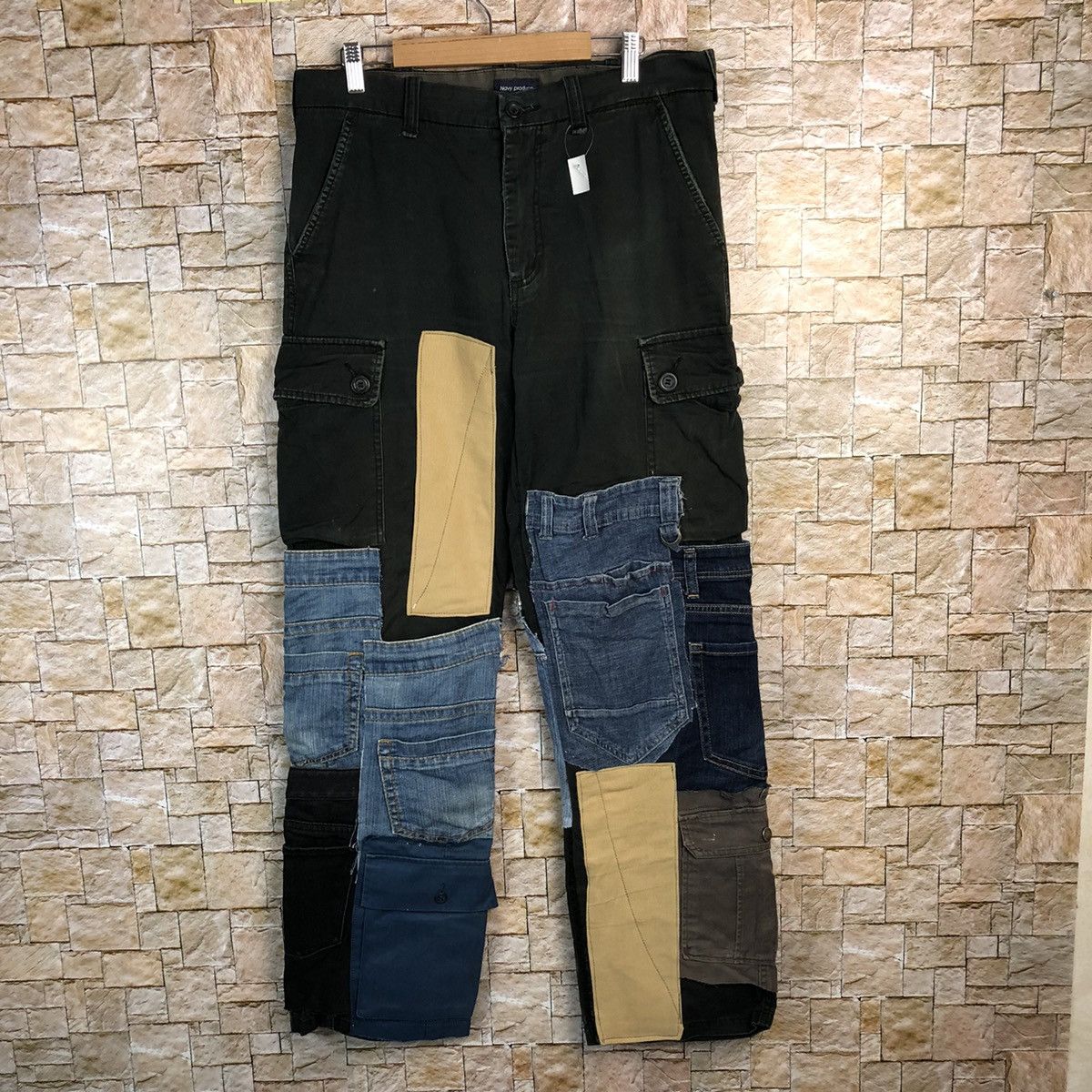 Japanese Brand Navy Produce custom patchwork Cargo Multipocket Pants #A139 Size US 34 / EU 50 - 1 Thumbnail