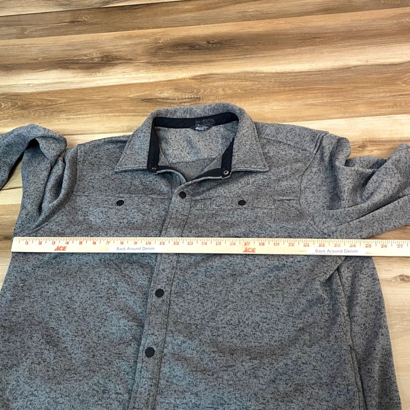 Eddie Bauer Eddie Bauer Mens 2XL Gray Marl Sweater Fleece Snap Front Shirt Jacket Shacket Size US XXL / EU 58 / 5 - 7 Thumbnail