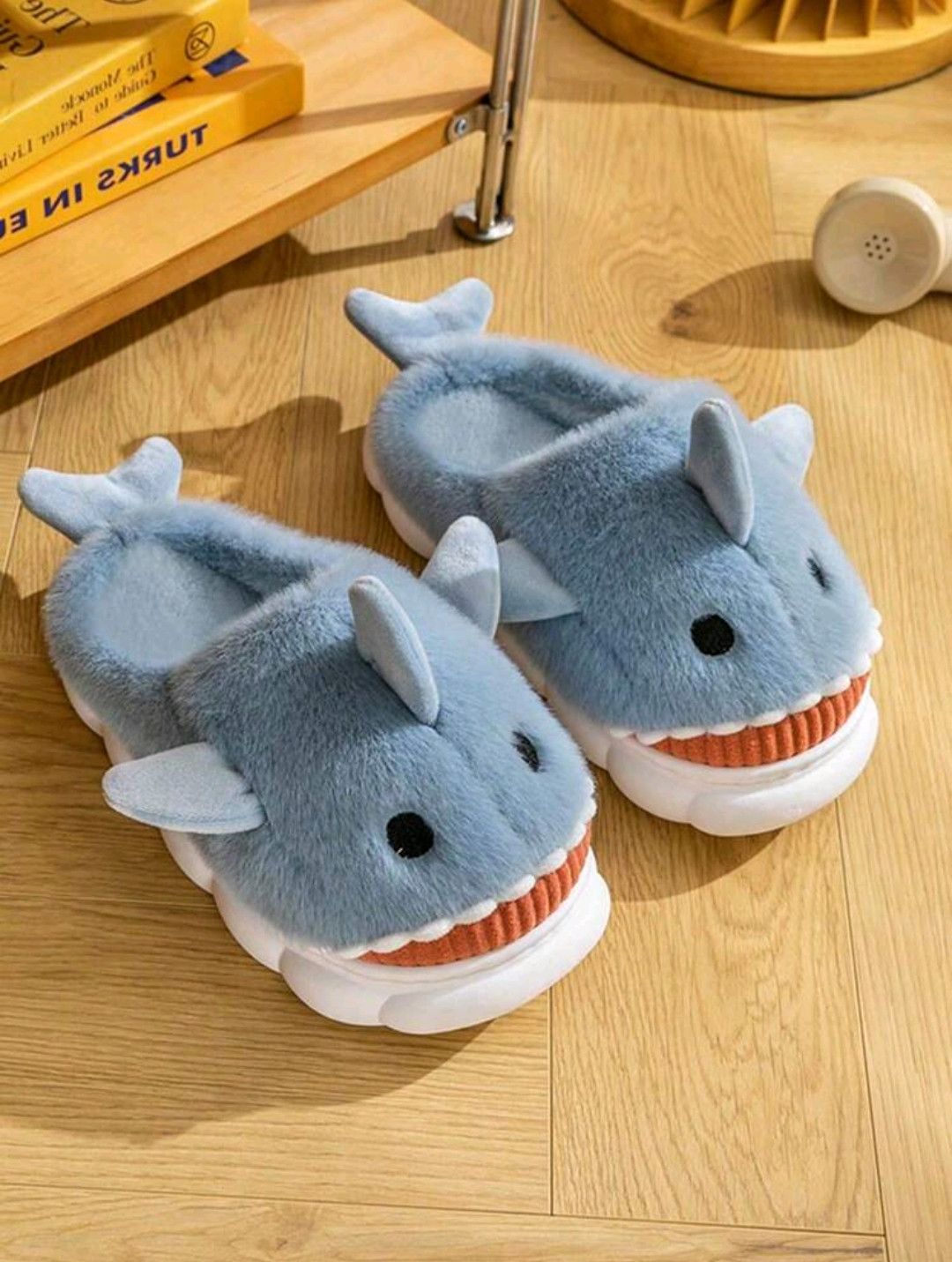 Japanese Brand Baby Shark Indoor Anti Slip Warm Plush Lining Size 42 - 1 Thumbnail