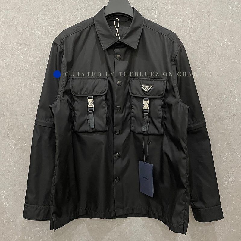 Prada Re-Nylon Utility Pocket Shirt in Black Size US M / EU 48-50 / 2 - 1 Thumbnail