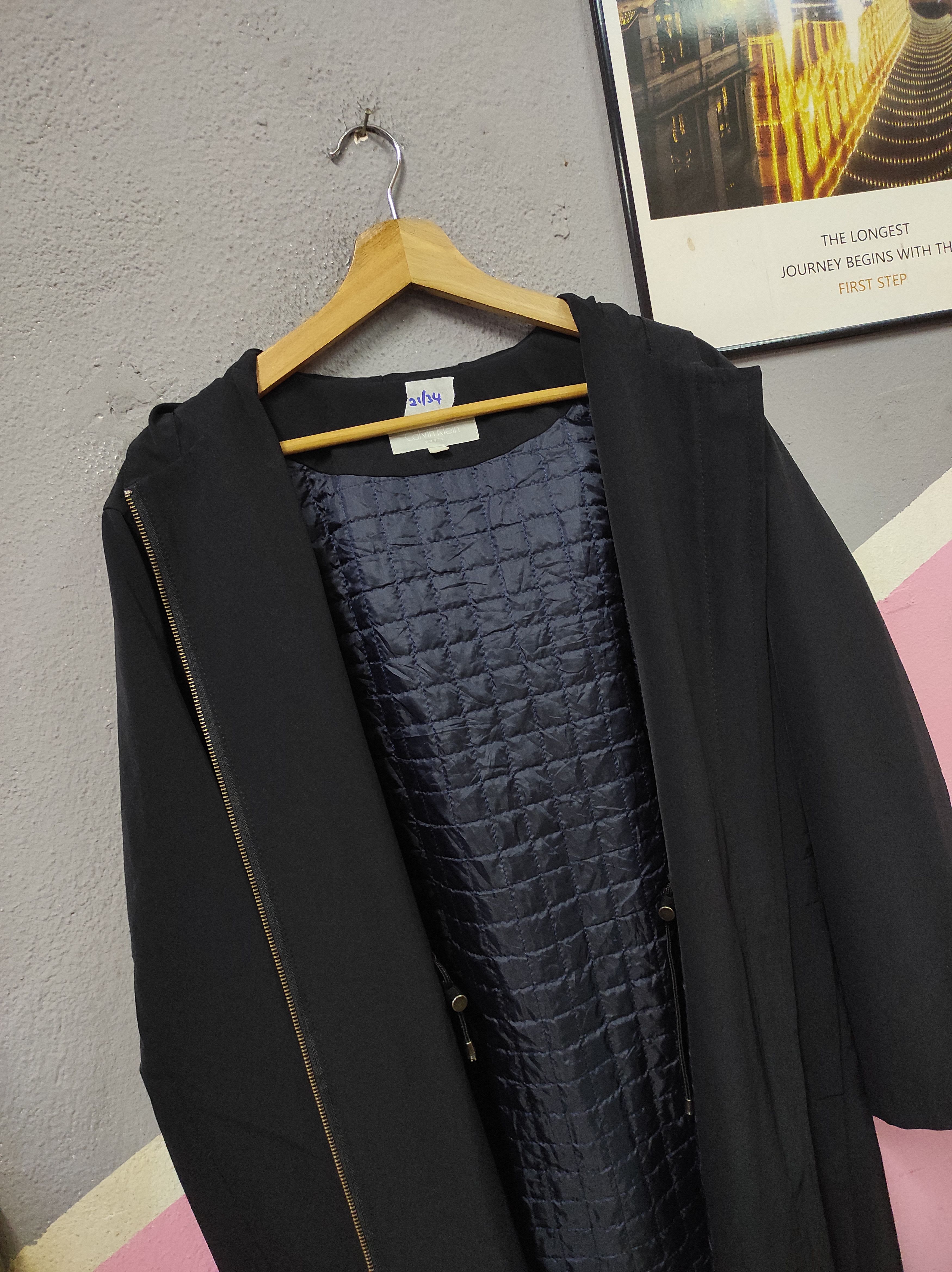 Calvin Klein CALVIN KLEIN COAT BLACK OVERCOAT LONG JACKET HOODED Size M / US 6-8 / IT 42-44 - 3 Thumbnail