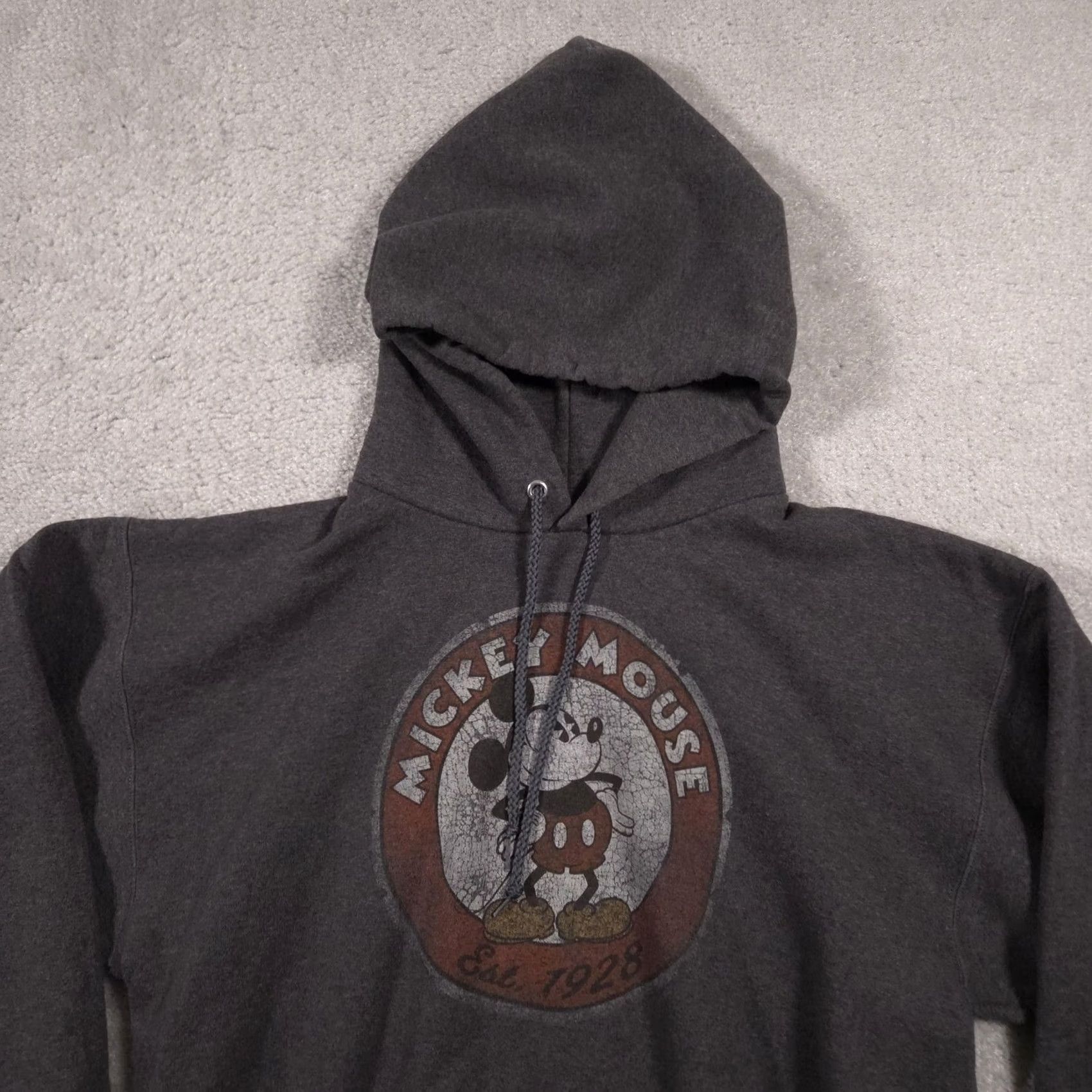 Disney VINTAGE Disney Parks Mickey Mouse Hoodie Mens M Gray Pullover Graphic Est 1928 Size US M / EU 48-50 / 2 - 3 Thumbnail