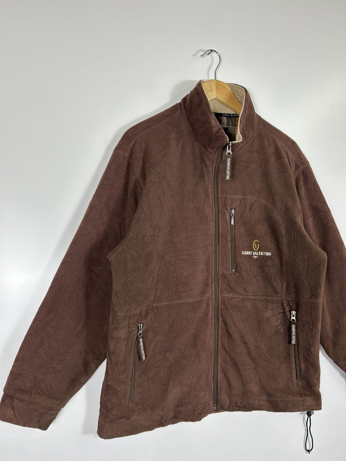 Gianni Valentino ⚡️Vintage Gianni Valentino Italy Corduroy Zipper Jacket Size US L / EU 52-54 / 3 - 2 Thumbnail