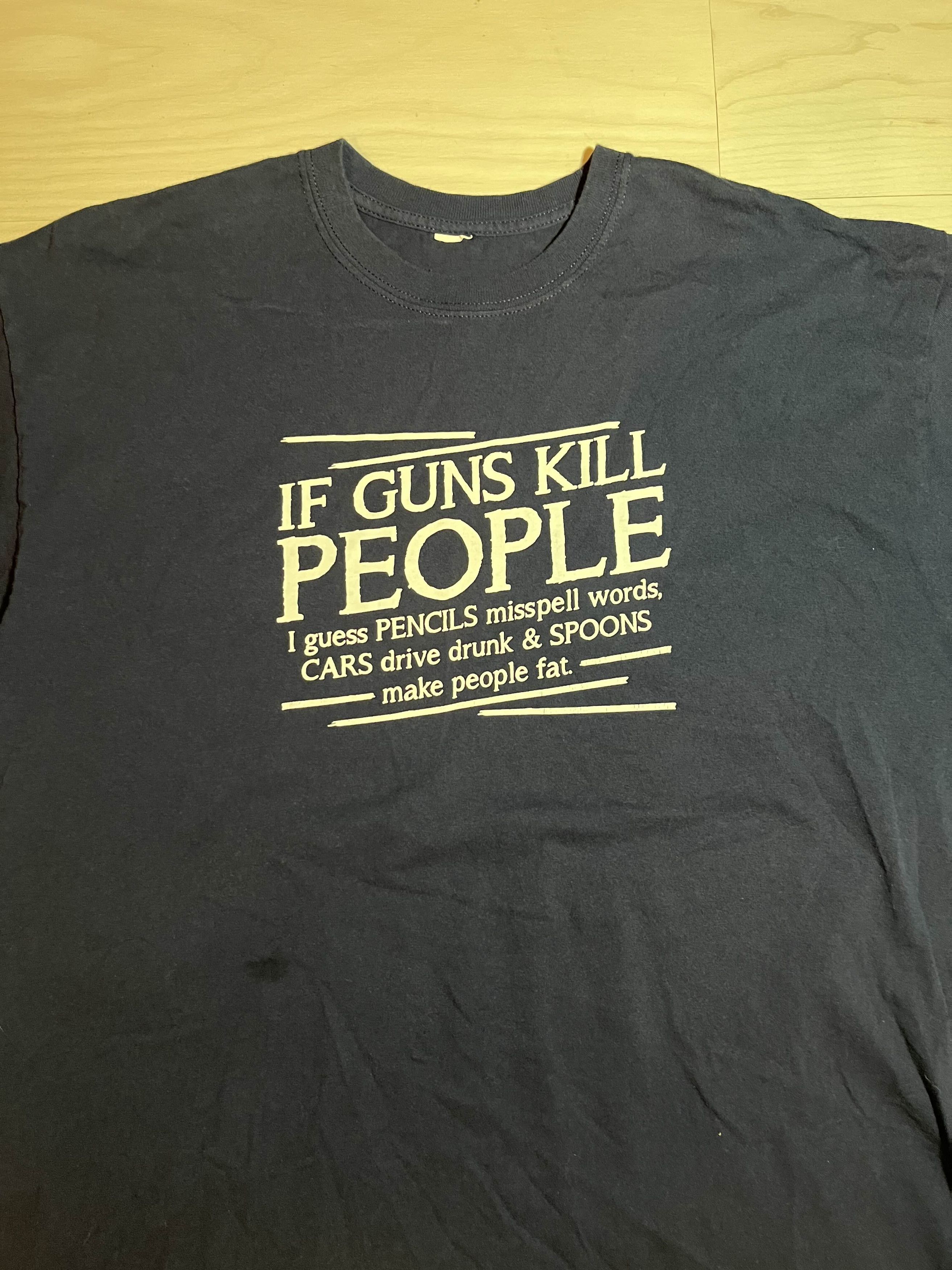 Vintage Y2K Funny If Guns Kill People Shirt Size US L / EU 52-54 / 3 - 3 Thumbnail