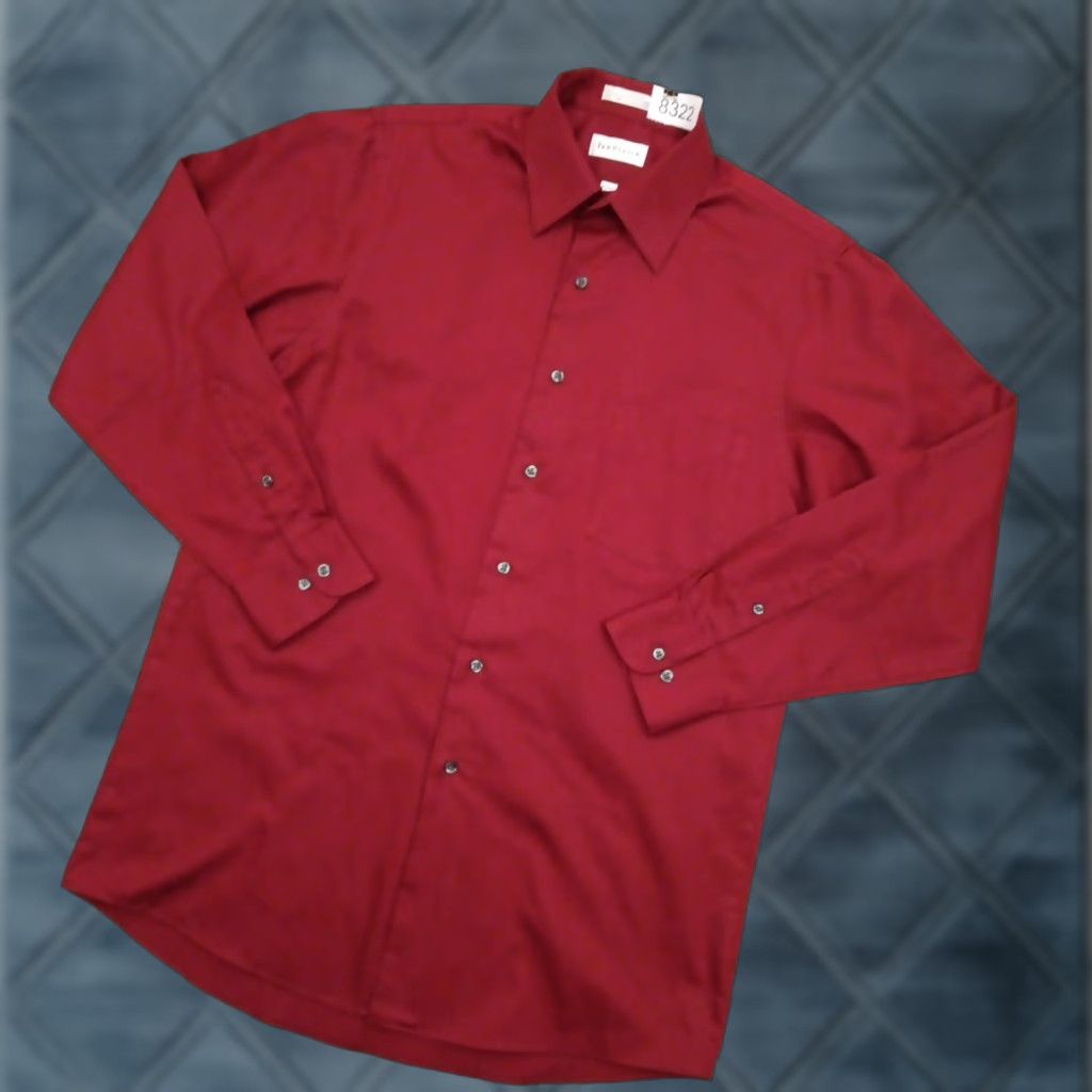 Van Heusen Van Heusen Shirt Mens Medium Red Striped Long Sleeve Button Up Cotton Blend Size US M / EU 48-50 / 2 - 1 Thumbnail