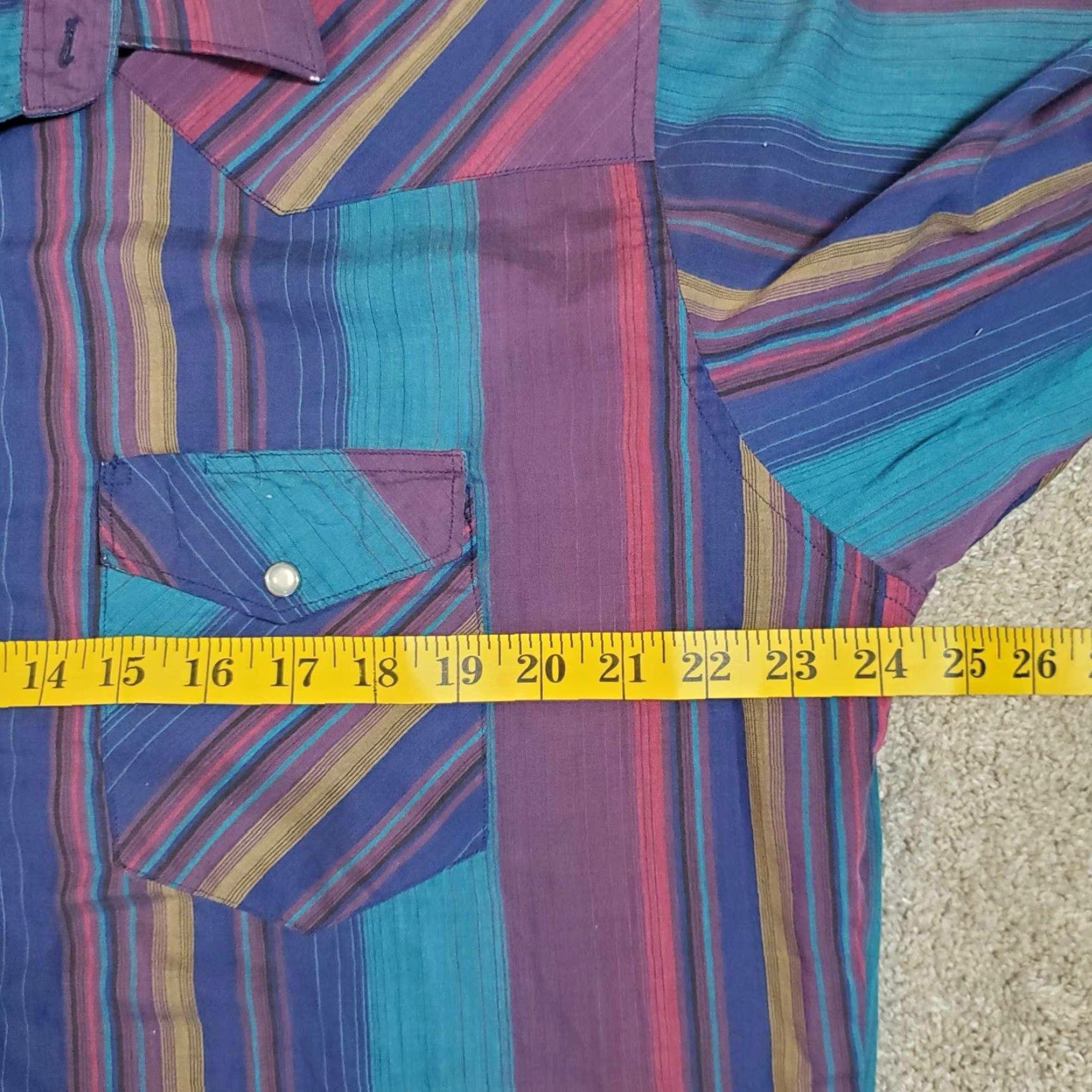 Vintage VINTAGE Rustler Western Pearl-Snap Shirt L/XL 24X30 Long-Tails Size US L / EU 52-54 / 3 - 4 Thumbnail