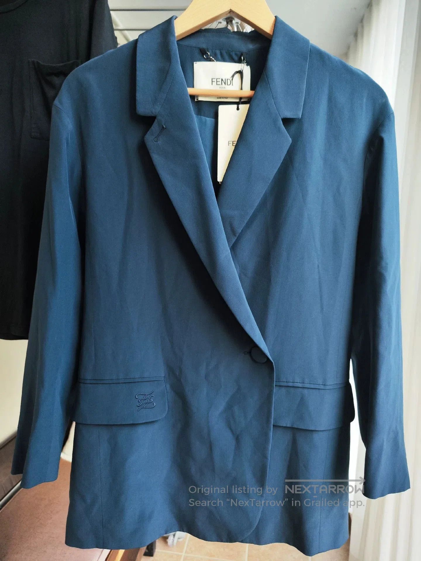 Fendi fendi women's dark blue silk blazer. Size US M / EU 48-50 / 2 - 1 Thumbnail