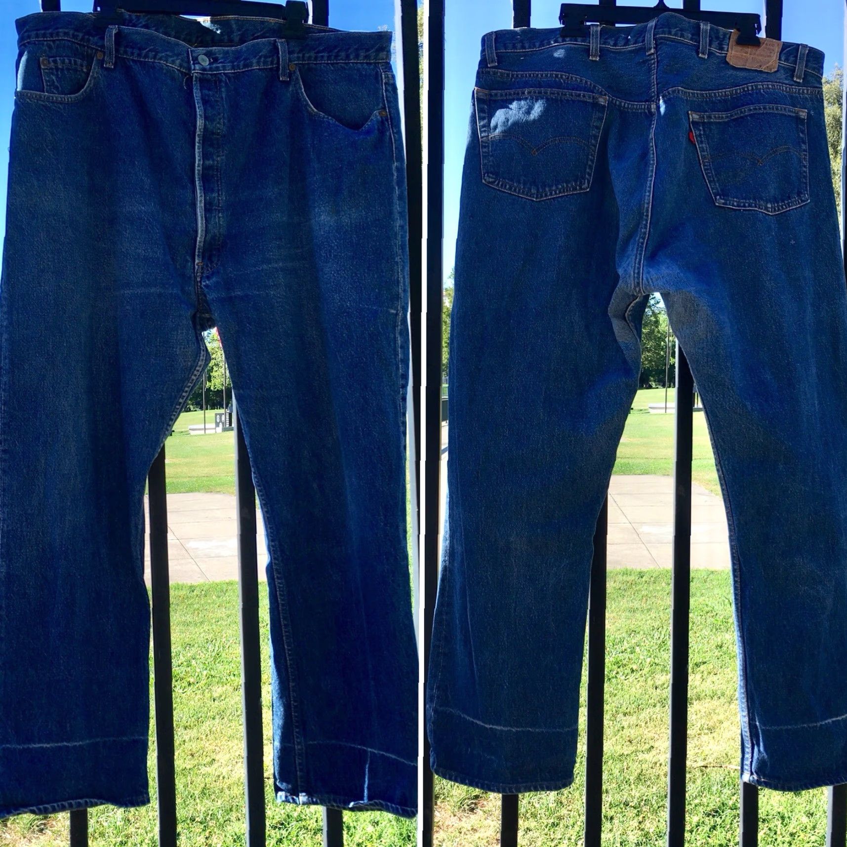 Vintage Vintage Levi’s Button Fly 501 Jeans Denim Blue 43 Waist 30 Inseam Made In USA Levi’s Jeans Rockabilly Mens Boys? Size US 43 - 4 Thumbnail