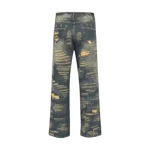 Japanese Brand Straight spliced Distressed Denim Size US 35 - 2 Thumbnail
