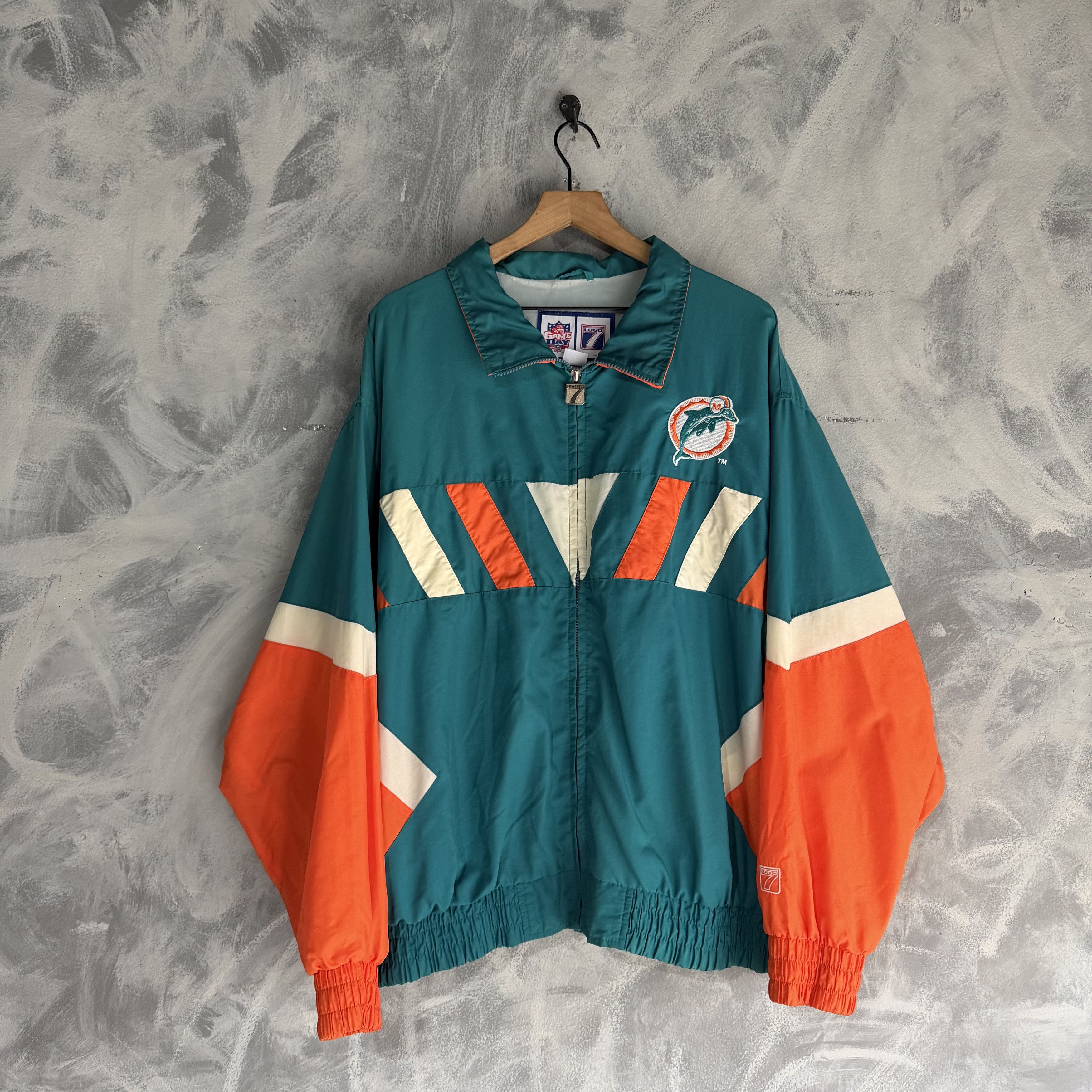 Logo 7 Vtg Miami Dolphins Windbreaker Jacket Logo 7 Mens Large Size US L / EU 52-54 / 3 - 2 Thumbnail