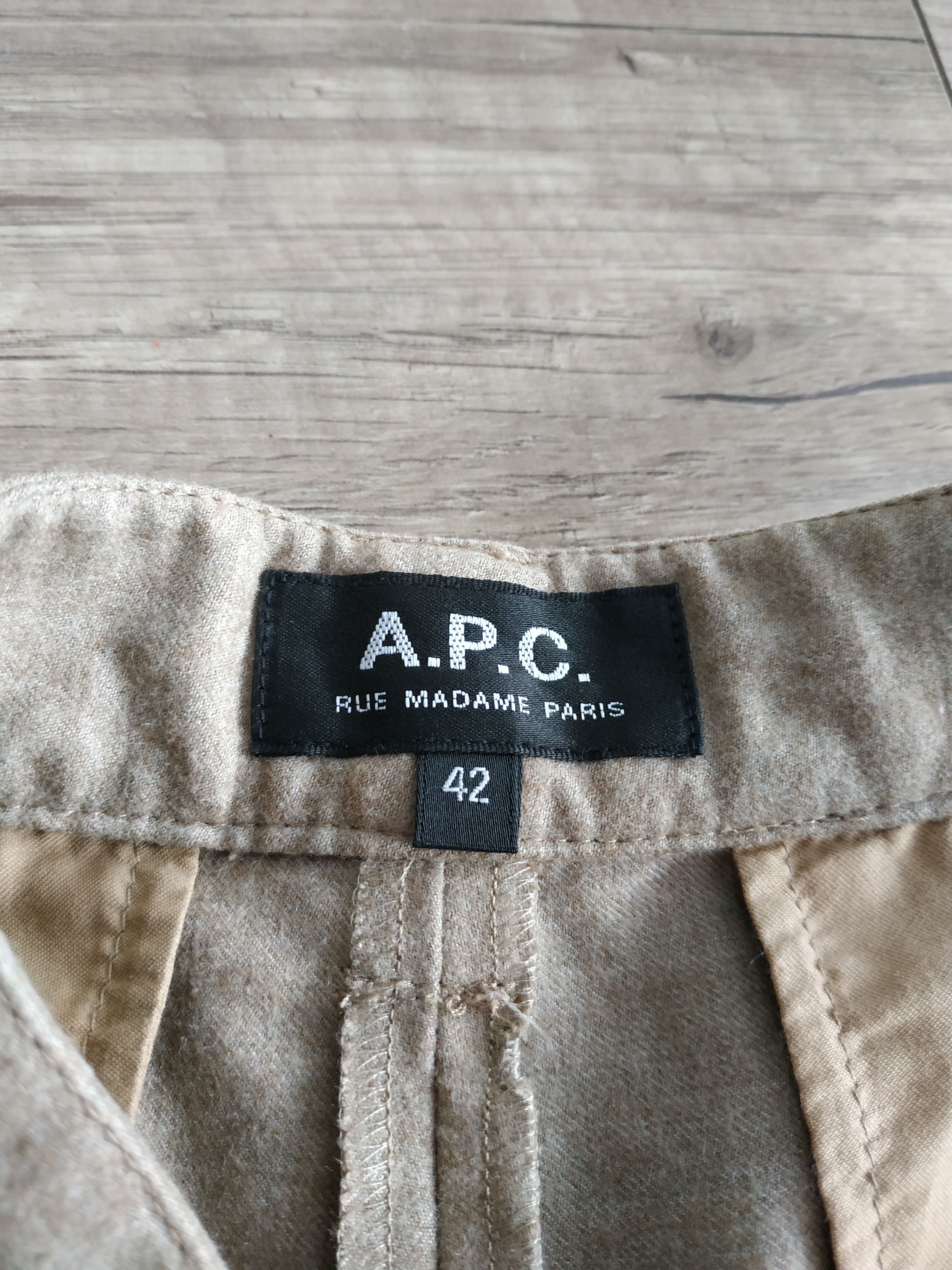 A.P.C. × Designer A.P.C. Paris Women's Wool Beige Chino Pants, s. 42 (XL) Size 30" / US 8 / IT 44 - 10 Thumbnail