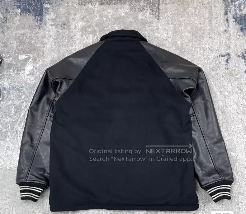 Neighborhood Neighborhood Leather and Wool Patchwork Baseball Jacket Size US L / EU 52-54 / 3 - 5 Thumbnail