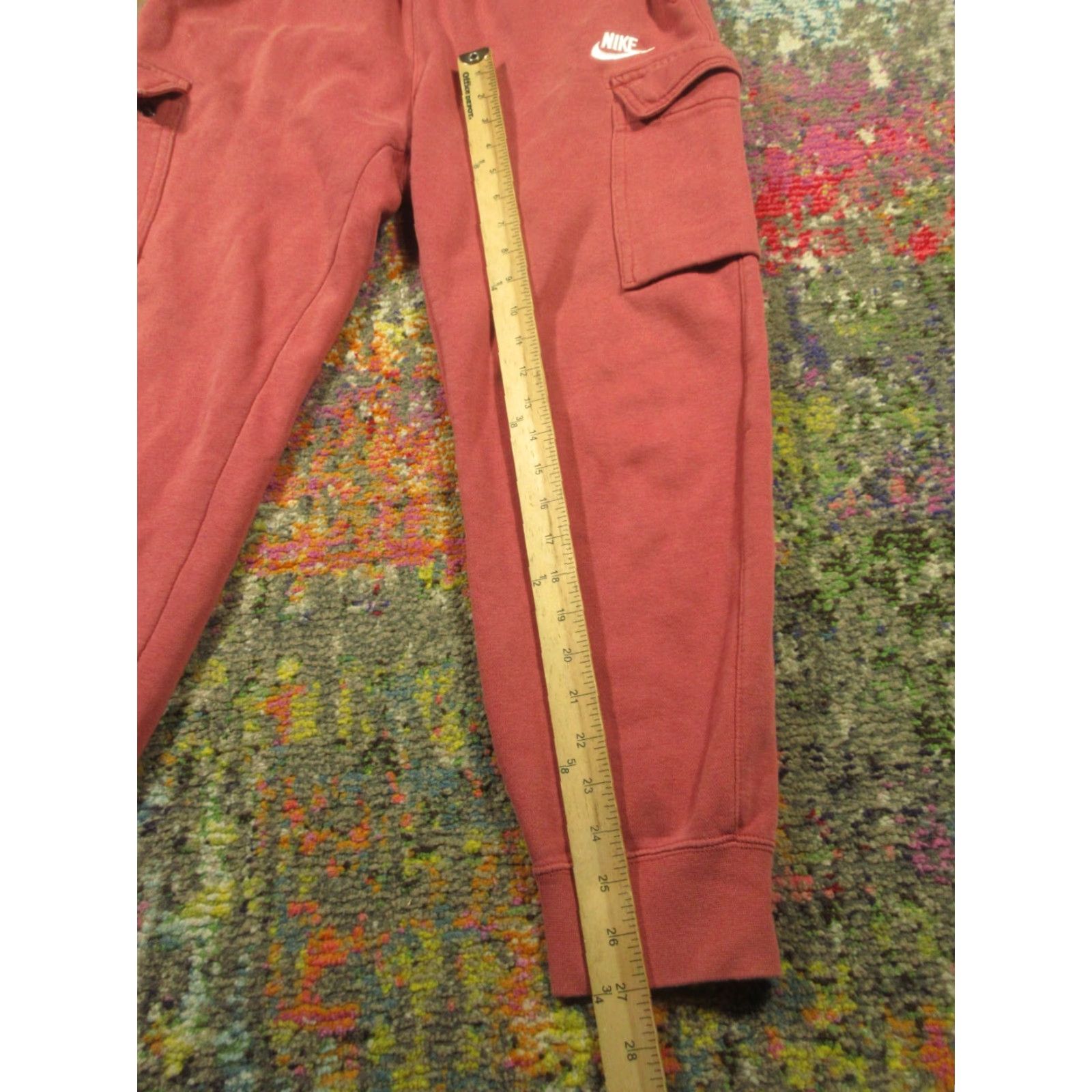 Nike Nike Cargo Sweatpants Mens Small Clay Red Fleece Joggers 27 Inseam 90s Sports Cargo Pockets Mens Nike Size US 28 / EU 44 - 6 Thumbnail