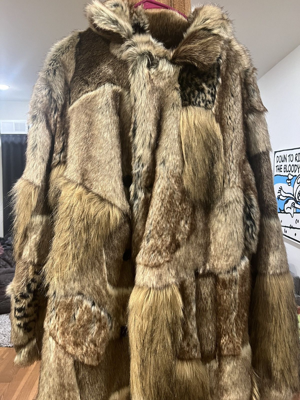 Maison Margiela × Supreme MM6 Patchwork Faux Fur Coat | Grailed