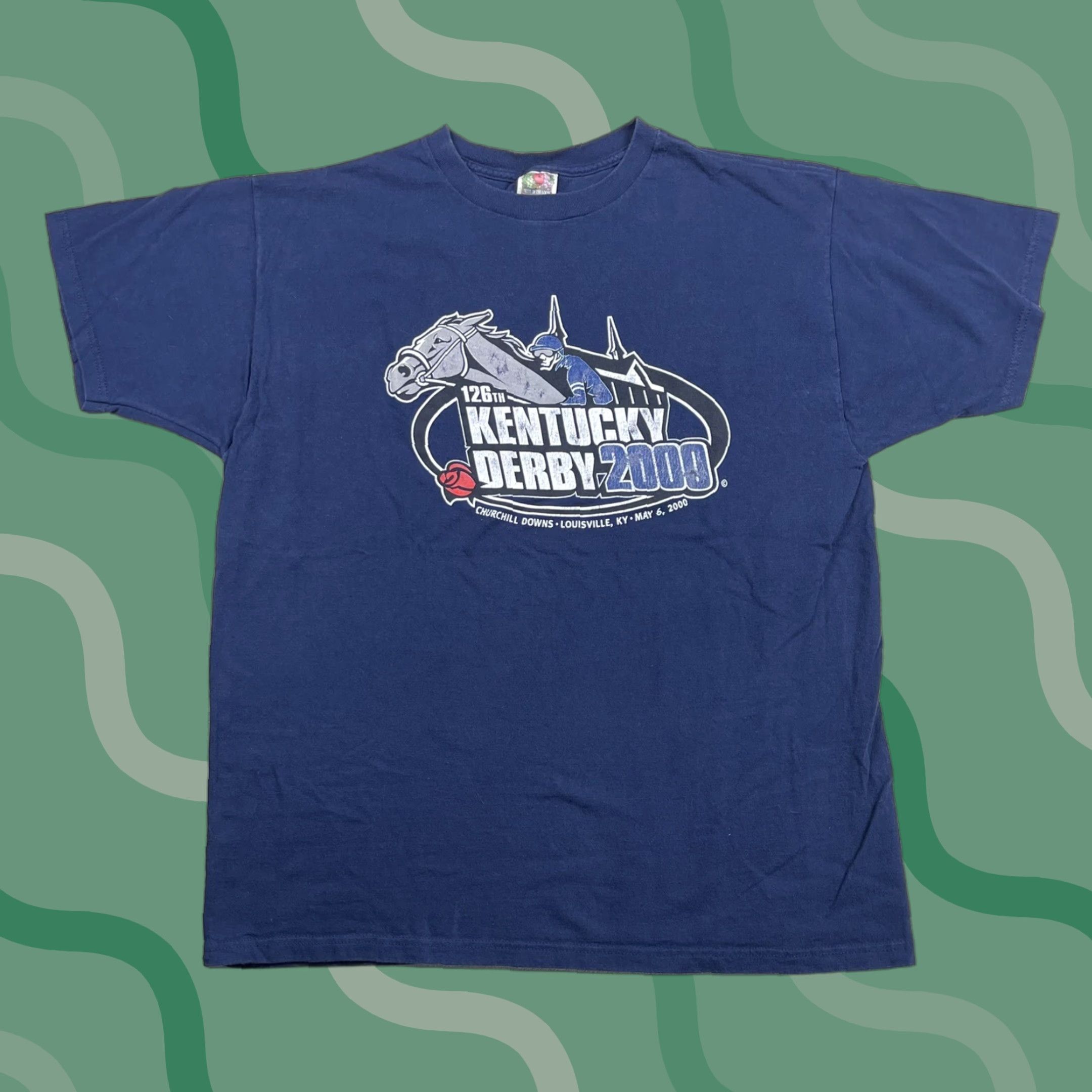 Fruit Of The Loom VINTAGE Fruit of the Loom Kentucky Derby T-Shirt 2000 Churchill Downs Horse Racing Adult XL Blue Mens Size US XL / EU 56 / 4 - 1 Thumbnail