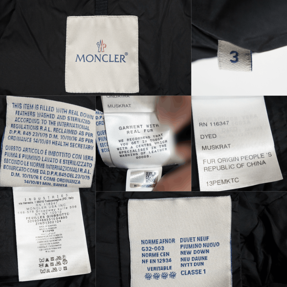 Moncler Feuilles Goose Down Fur Jacket Size L / US 10 / IT 46 - 11 Thumbnail