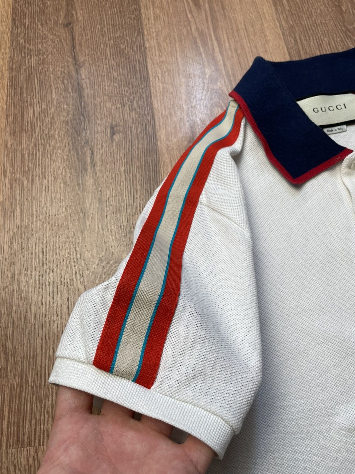 Gucci Gucci Side Stripe Logo Pique Polo Size US M / EU 48-50 / 2 - 3 Thumbnail