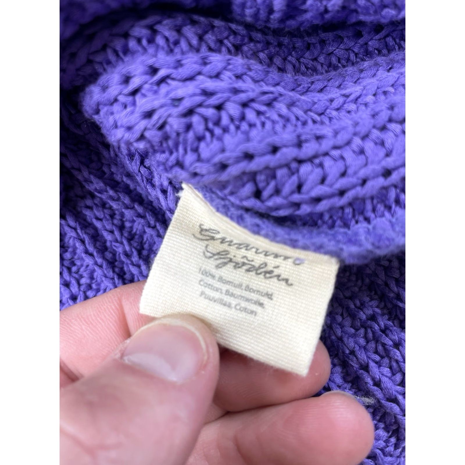 Vintage VINTAGE Gudrun Sjoden Womens Sweater Knit Cotton Pullover Crochet 3/4 Sleeve Purple S Womens Size S / US 4 / IT 40 - 7 Thumbnail