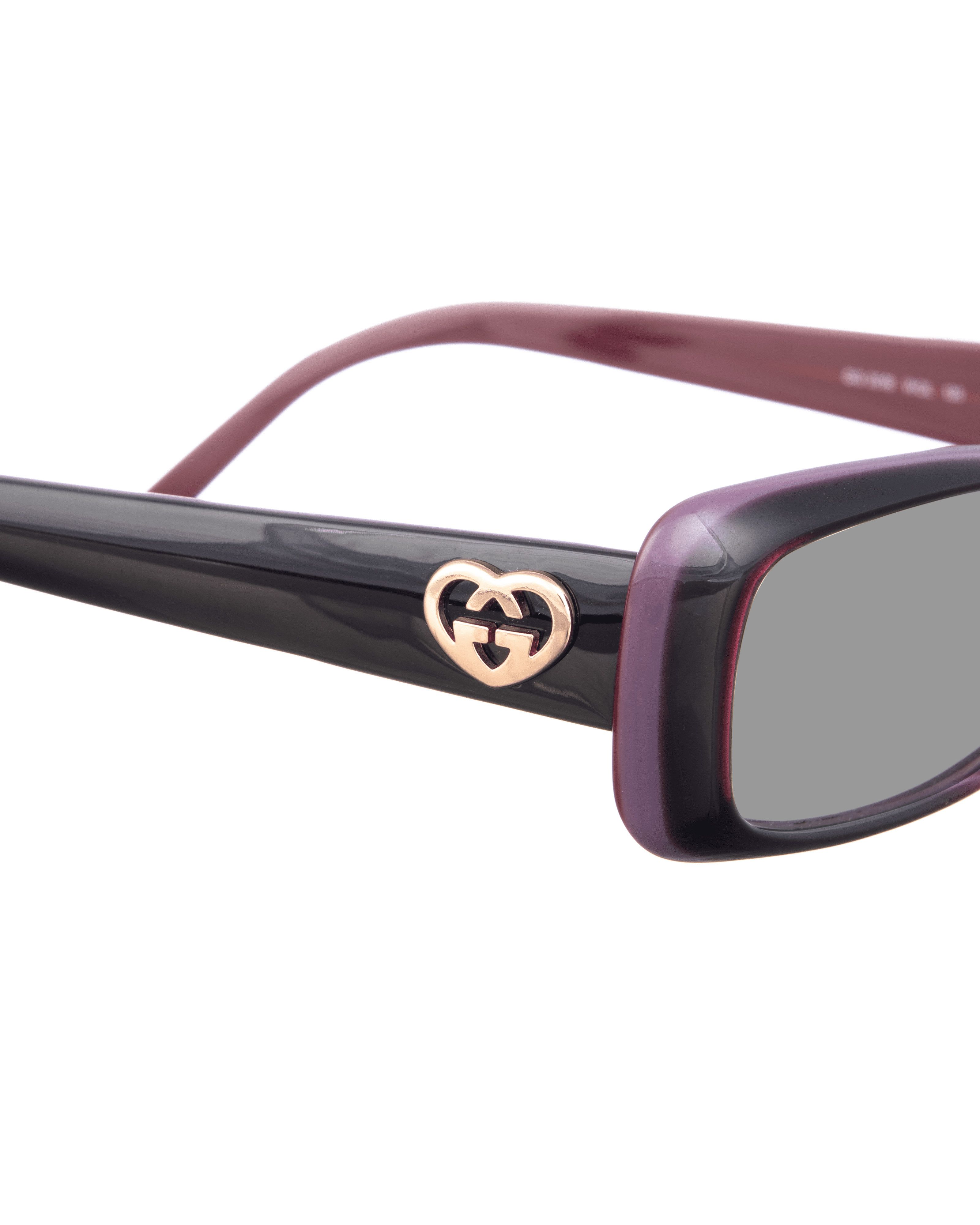 Gucci Gucci 00s Violet Burgundy Cat Eye Sunglasses With Hear Size ONE SIZE - 3 Thumbnail