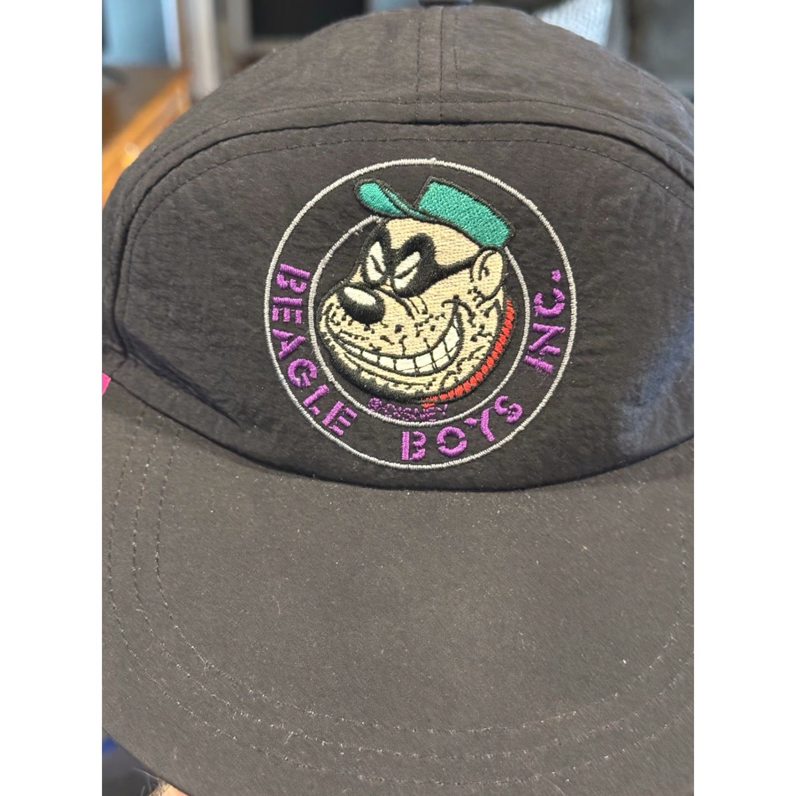 Vintage VINTAGE 90s Disney Beagle Boys Inc. Black Nylon Strapback Hat Cap Cartoon Dogs Size ONE SIZE - 2 Thumbnail