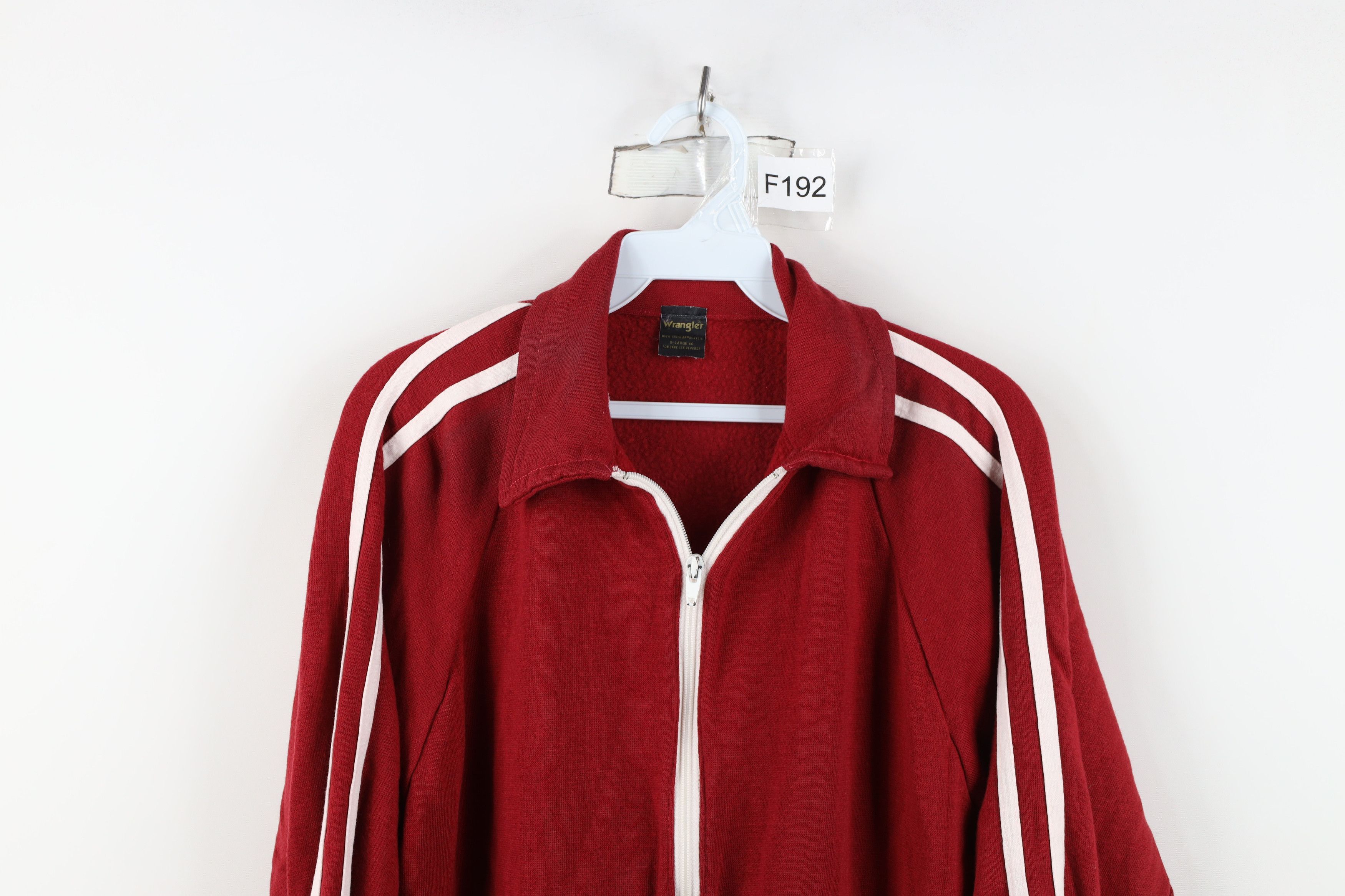 Wrangler Vintage 70s Wrangler Knit Warm Up Track Jacket Red USA Size US XL / EU 56 / 4 - 2 Thumbnail