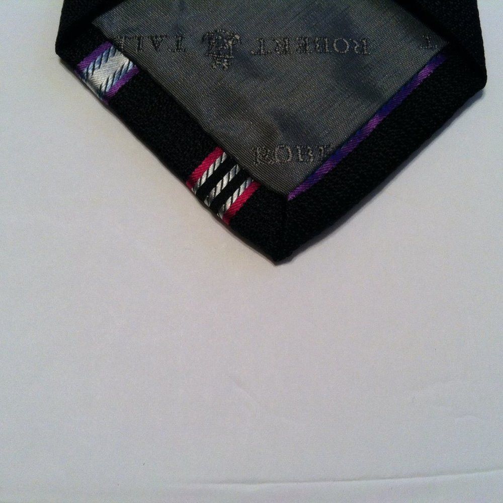 Robert Talbott ROBERT TALBOTT MENS NEW BLACK SILK TIE WIDTH: 3 1/2" Size ONE SIZE - 4 Thumbnail
