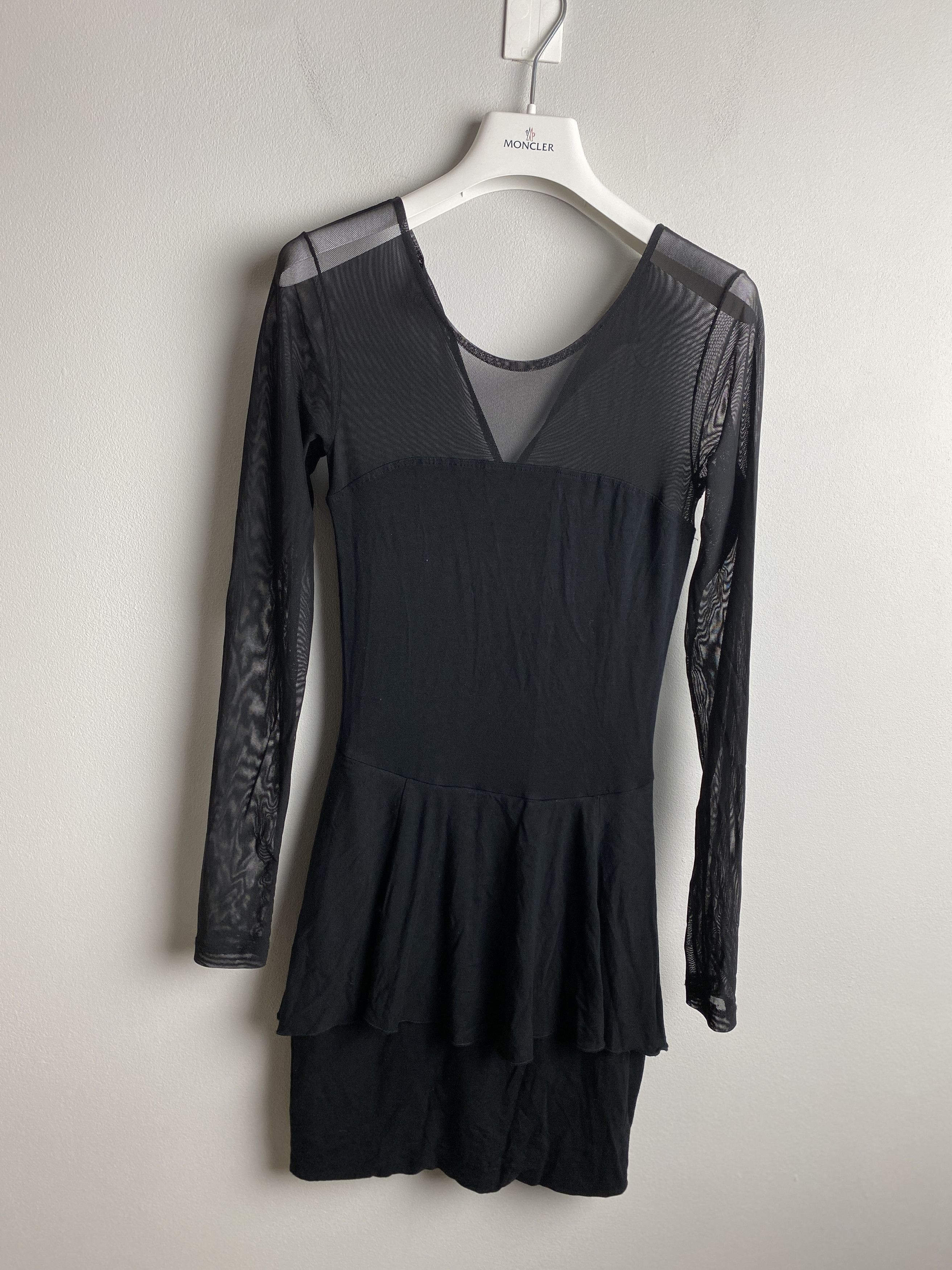 Ganni Ganni half transparent black mini dress Size S / US 4 / IT 40 - 1 Thumbnail