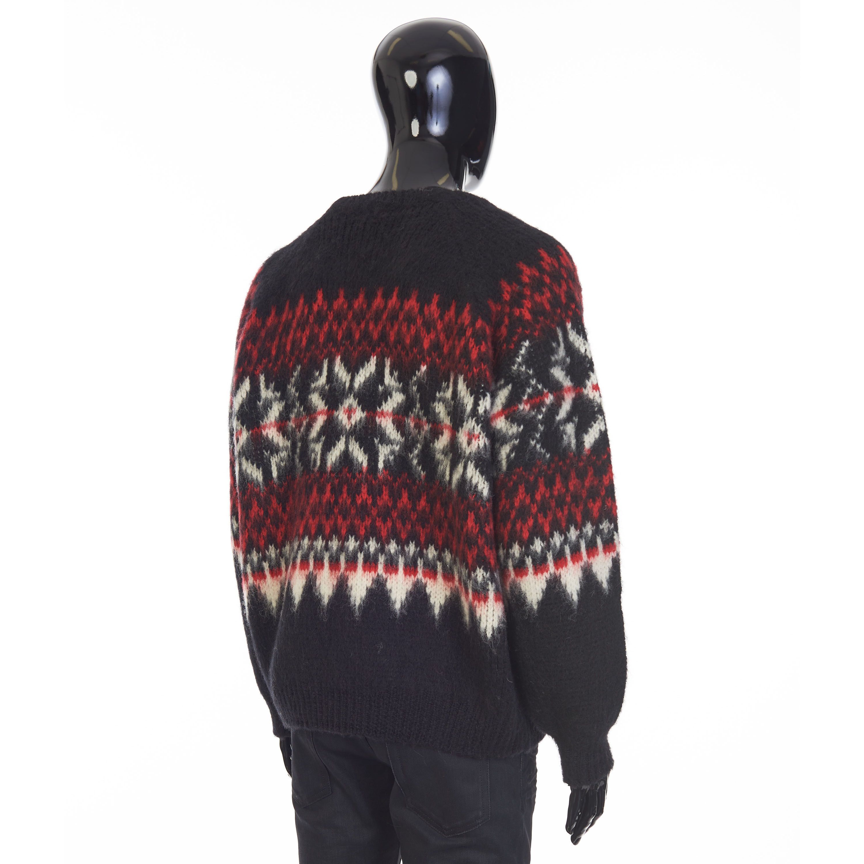 Celine Boxy Crew Neck Sweater In Snowflake Jacquard Wool Size US M / EU 48-50 / 2 - 6 Thumbnail