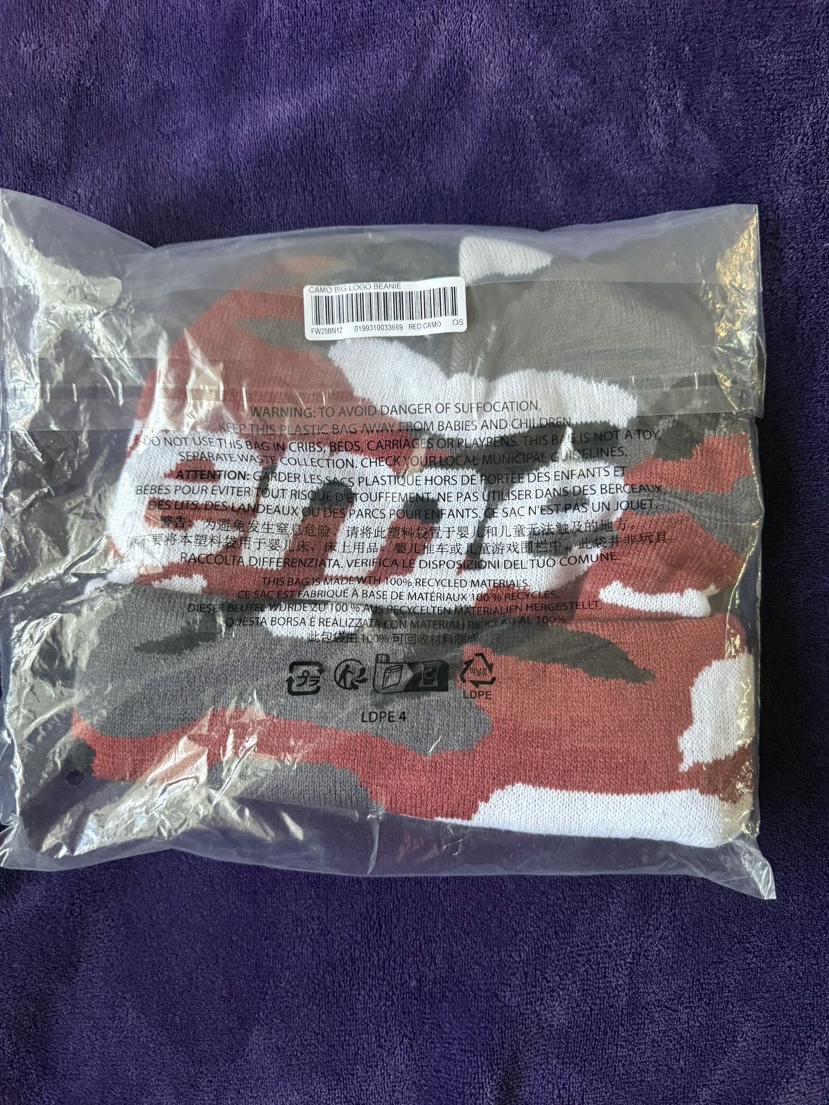 Supreme Supreme Camo Big Logo Beanie Size ONE SIZE - 4 Thumbnail