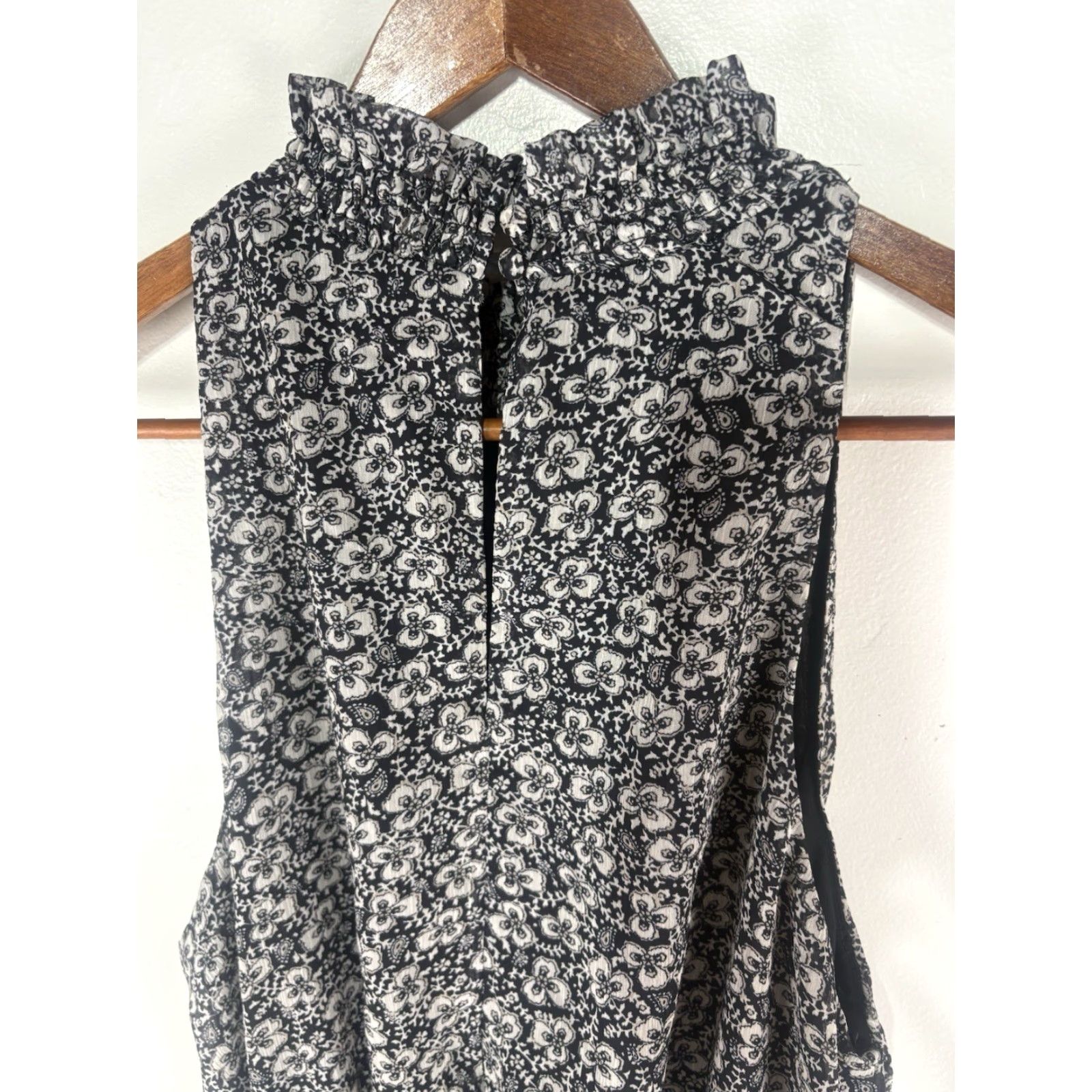 Vintage Olivia Grey Blk/Wht Floral Hi Neck Sleeveless Midi Dress Womens Size L Size L / US 10 / IT 46 - 5 Thumbnail
