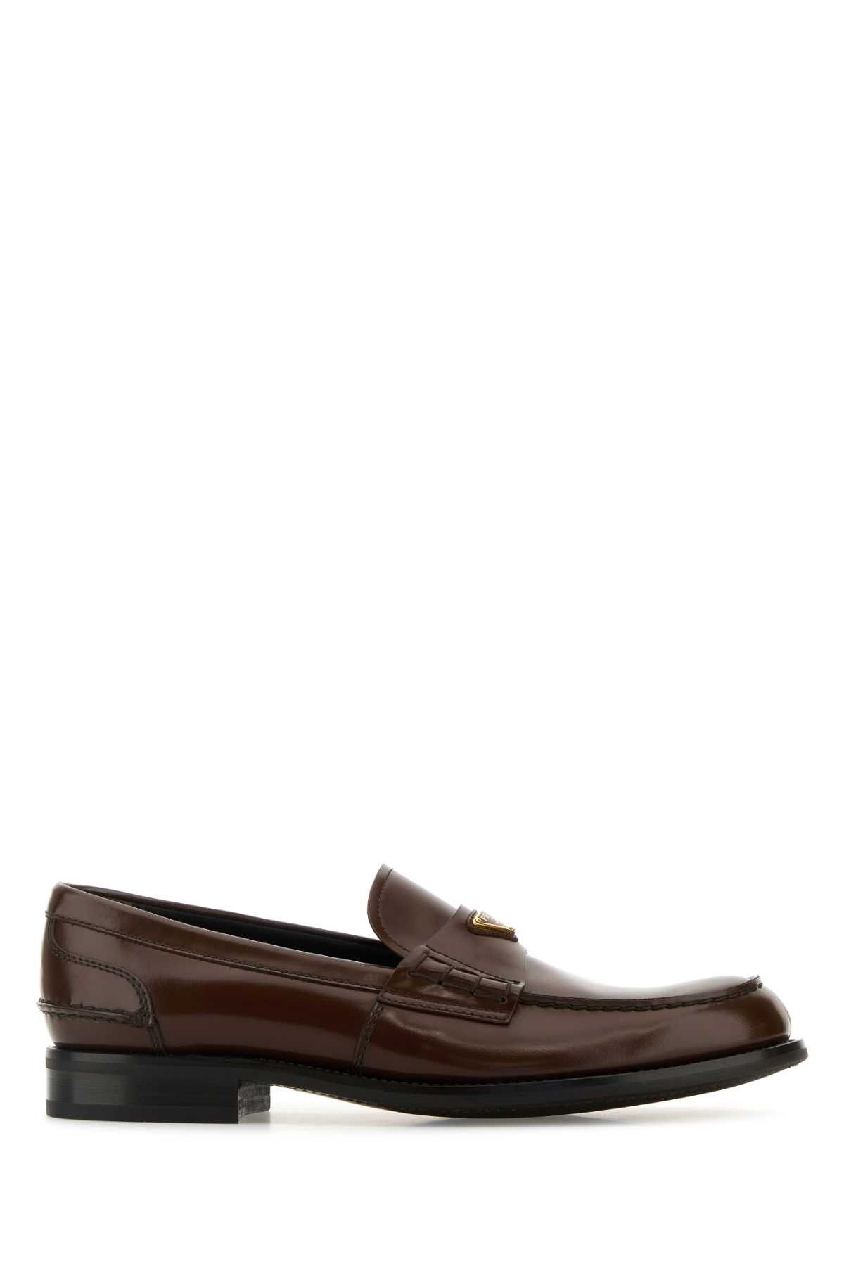 Prada Chocolate Leather Loafers Size US 9 / EU 42 - 1 Thumbnail