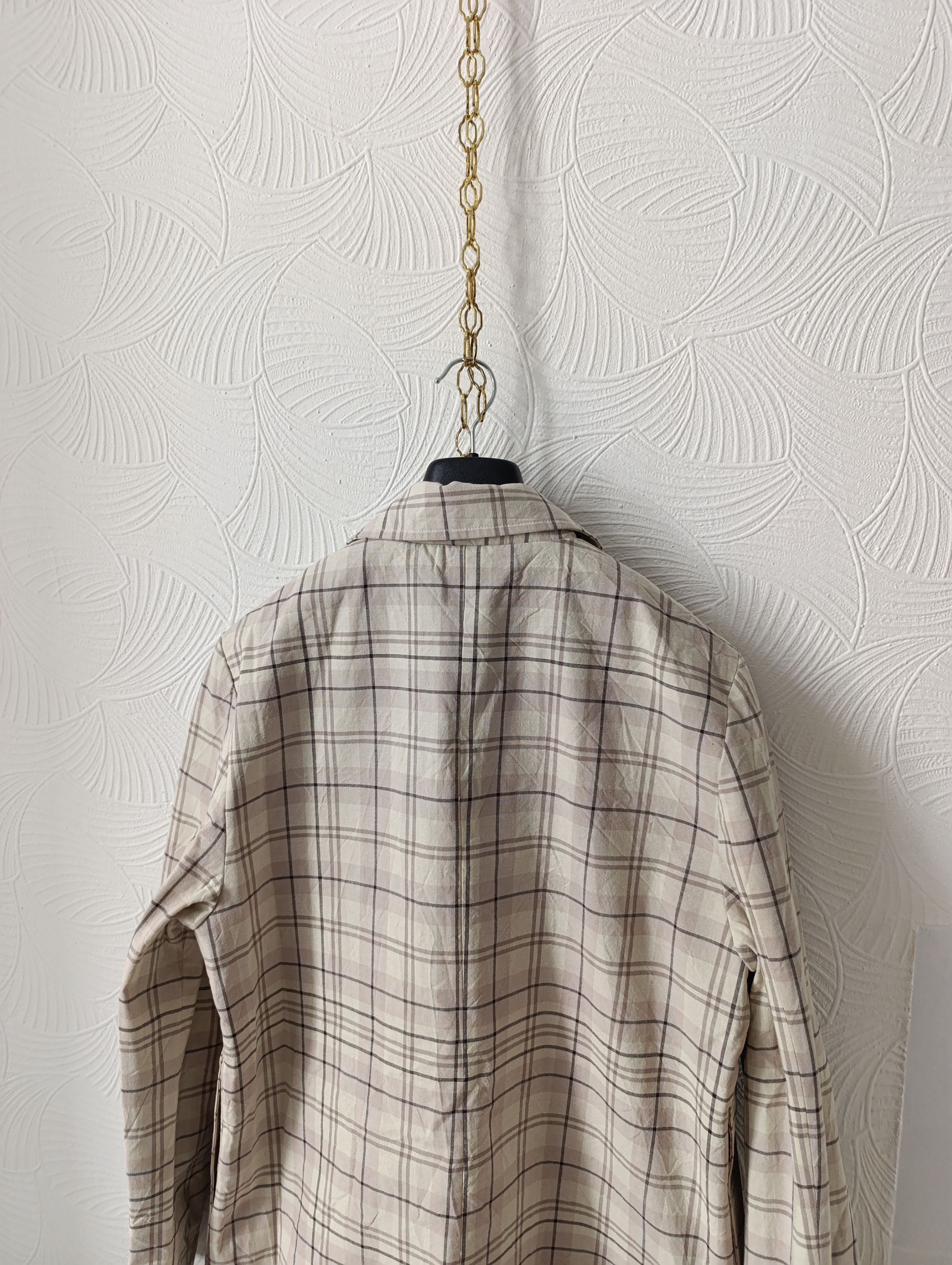 L'Homme Rouge LHOMME ROUGE OFF-WHITE STORY CHECK JACKET MENS Size US M / EU 48-50 / 2 - 16 Thumbnail