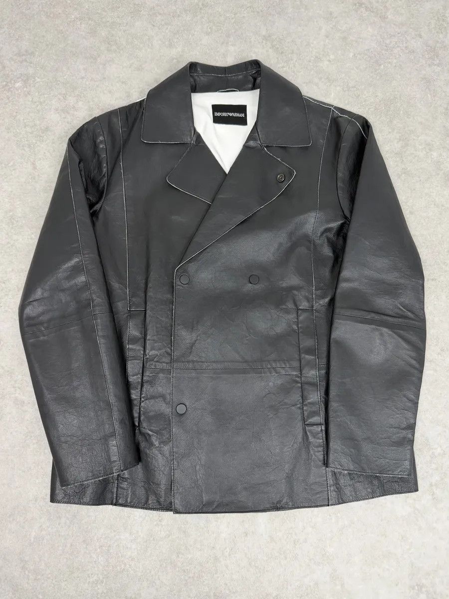 Emporio Armani SS2013 Emporio Armani Black Eroded Blazer Officer Jacket Size US M / EU 48-50 / 2 - 1 Thumbnail