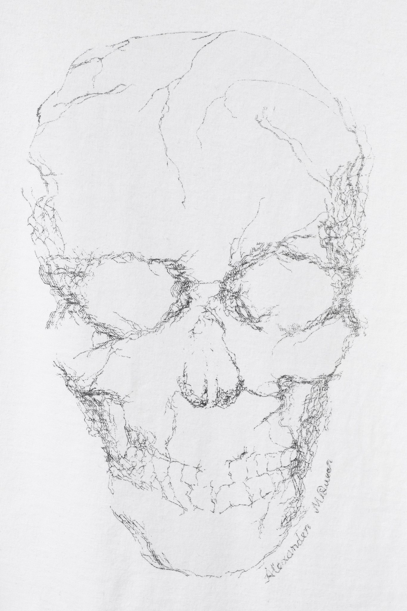 Alexander McQueen Alexander McQueen White Cotton Jersey Skull-Print T-Shirt Size US S / EU 44-46 / 1 - 6 Thumbnail