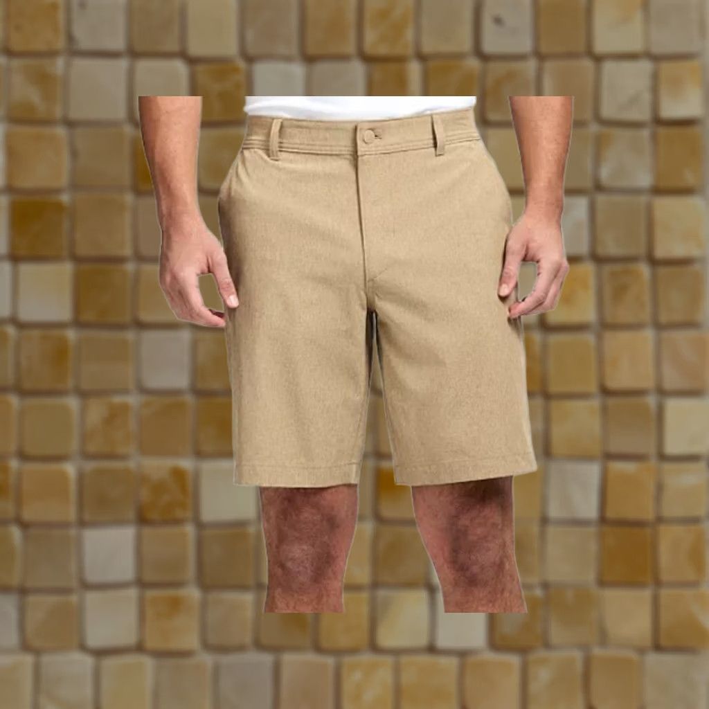 Izod IZOD Men's Saltwater UPF 50 Hybrid Performance Shorts CEDARWOOD KHAKI 42 Beige Solid Cotton Straight Zip Casual Summer Spring Mens 42 Size US 42 / EU 58 - 1 Preview