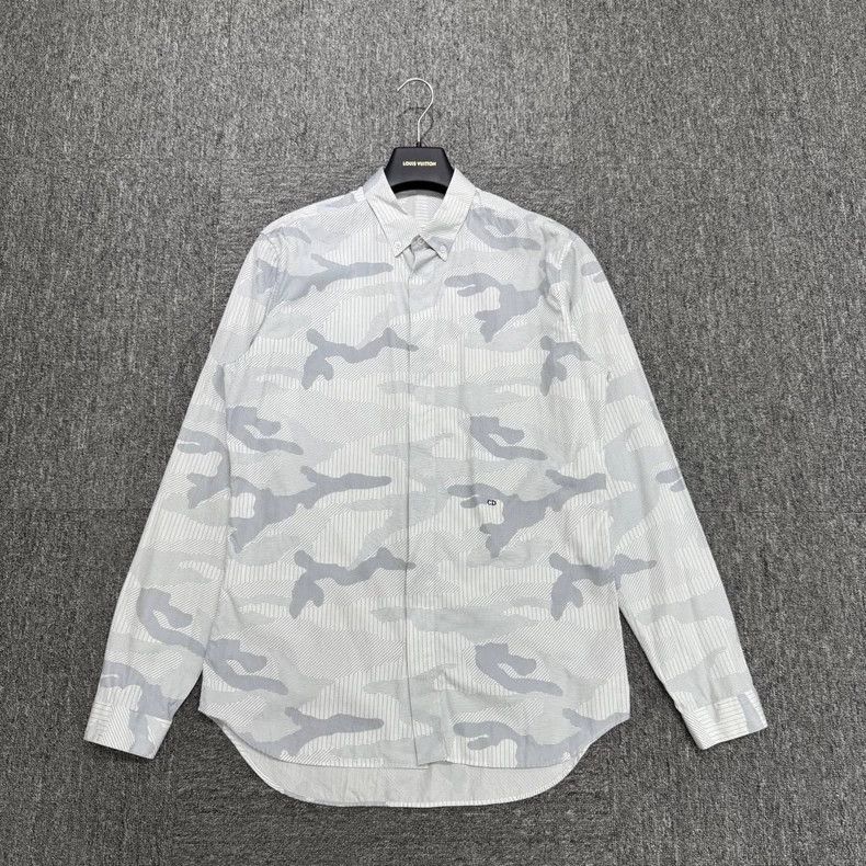 Dior Dior Gray Camouflage Long Sleeve Shirt-2508 Size US M / EU 48-50 / 2 - 2 Thumbnail