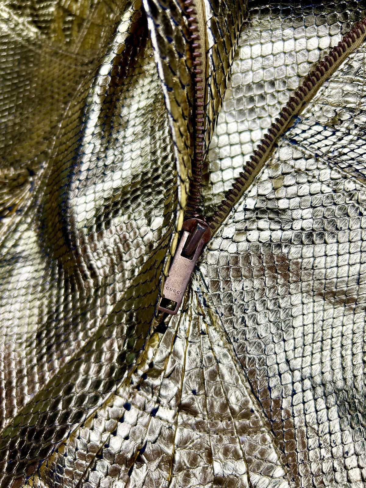 S/S 04 Gold Python Leather Jacket