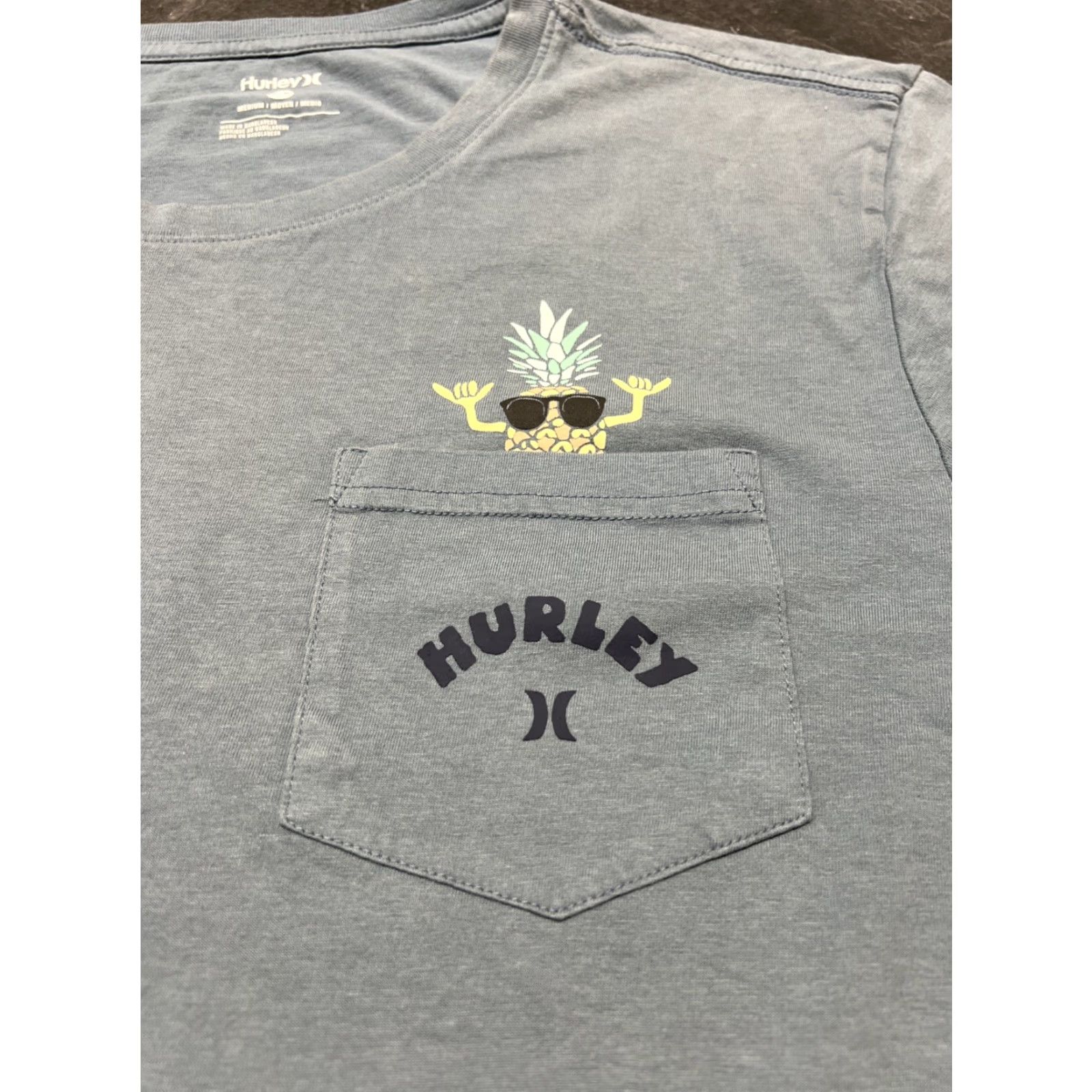 Hurley HURLEY Pocket T-Shirt Adult XL Blue Preowned Mens Size US XL / EU 56 / 4 - 4 Thumbnail