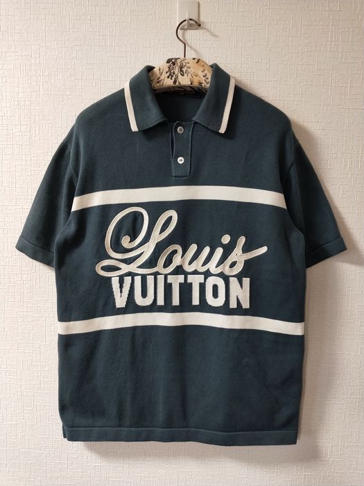 Louis Vuitton Vintage Cycling Polo Blue Grey. Size M0