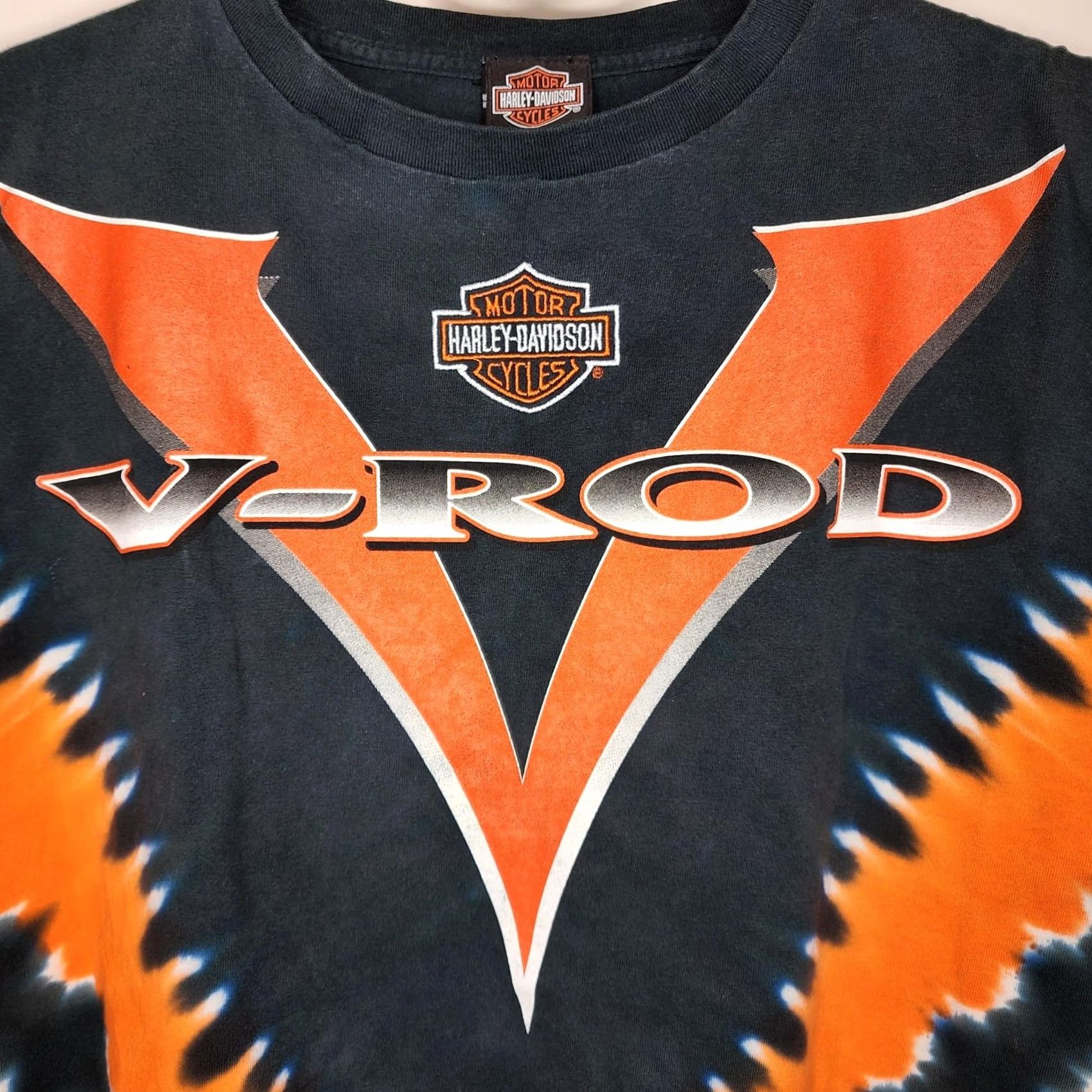 Harley Davidson Harley-Davidson V-Rod Shirt Mens 2XL Orange Black Tie-Dye Graphic Tee Motorcycle Size US XXL / EU 58 / 5 - 3 Thumbnail