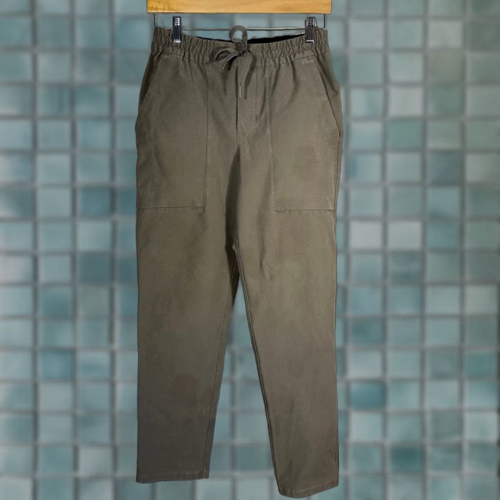 Lululemon Lululemon Lab Pants Mens S Tapered Cargo Grey Drawstring Elastic Waist Pockets LM5A97S Size US 27 - 1 Thumbnail