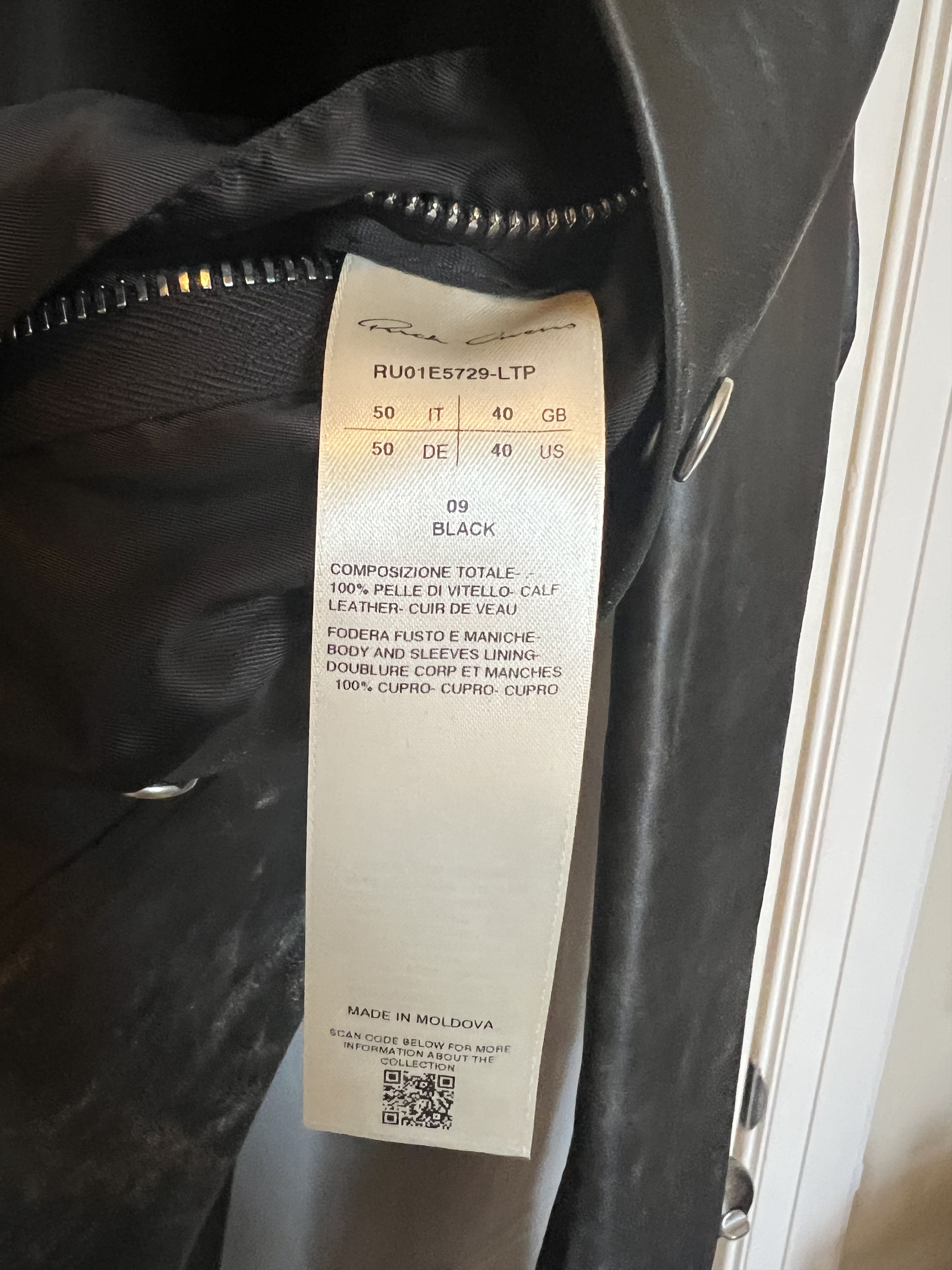 Rick Owens RO SS25 Hollywood LTP Tamponato Black Leather Jacket sz 50 Size US L / EU 52-54 / 3 - 7 Thumbnail